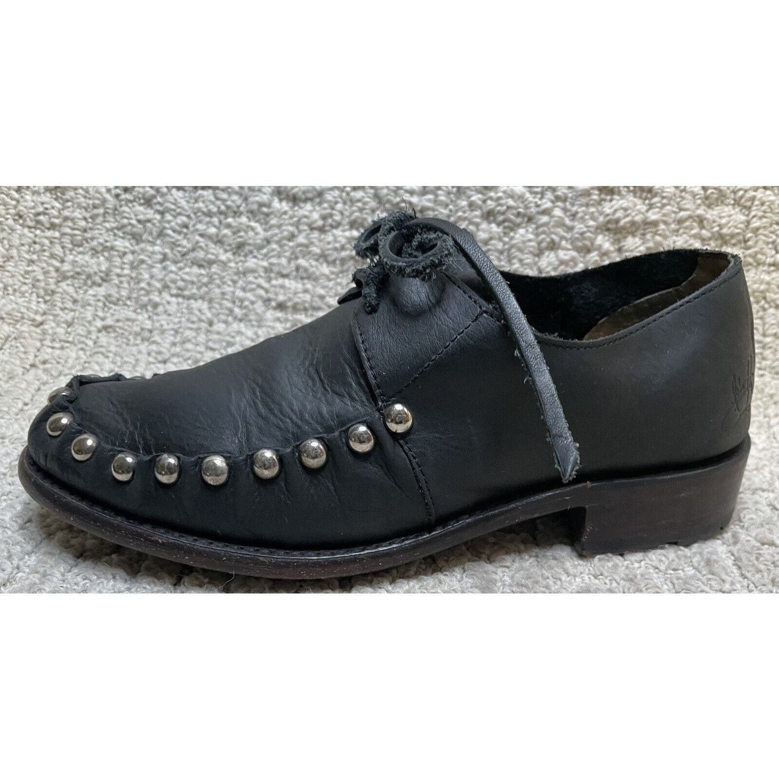 John Fluevog John Fluevog Black Leather Diotima Flats 6W Oxford Shoes Size US 6 / IT 36 - 3 Thumbnail