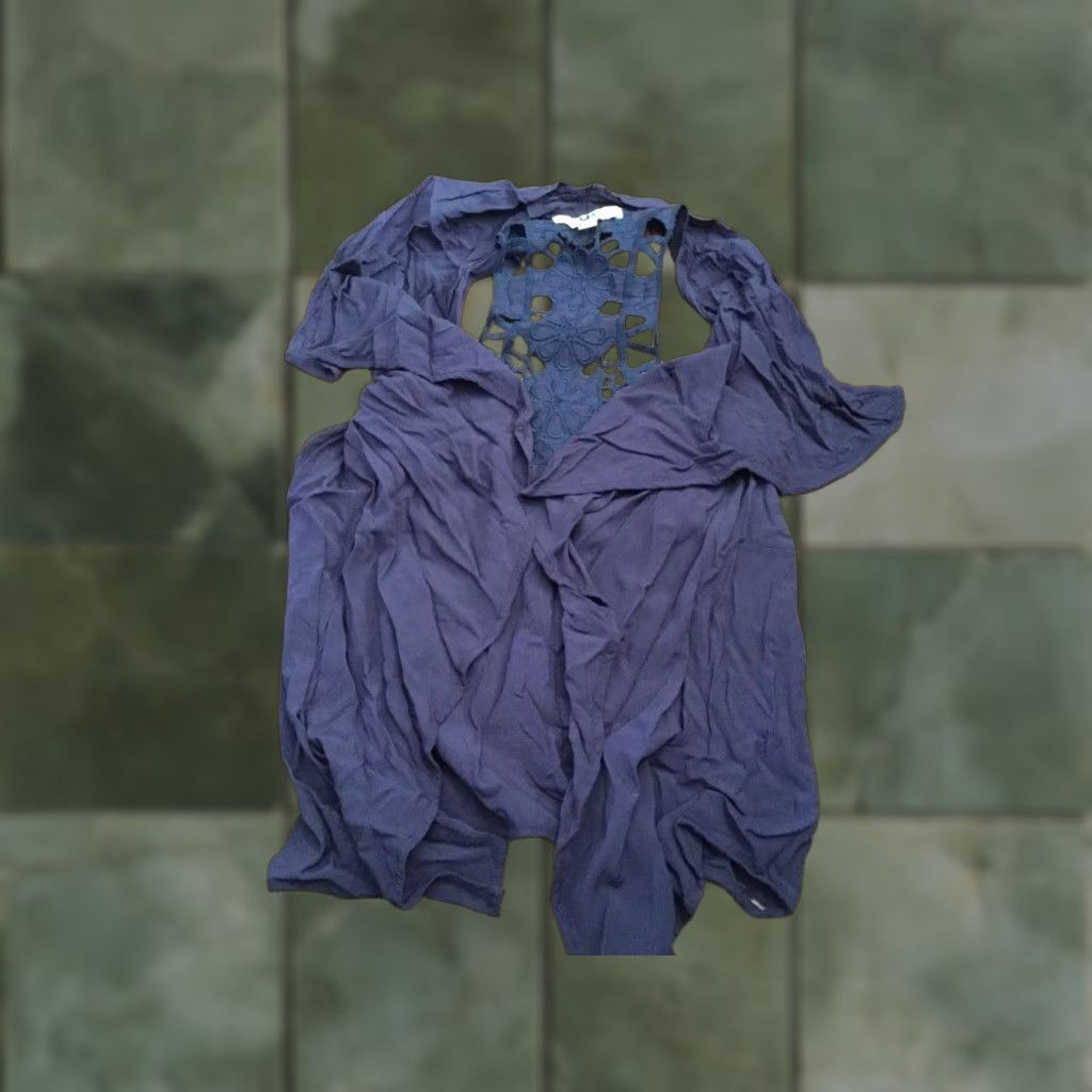MISA Los Angeles YA LOS ANGELES Women's Blue Floral Cut Out Sleeveless Vest M Casual Size M / US 6-8 / IT 42-44 - 1 Thumbnail