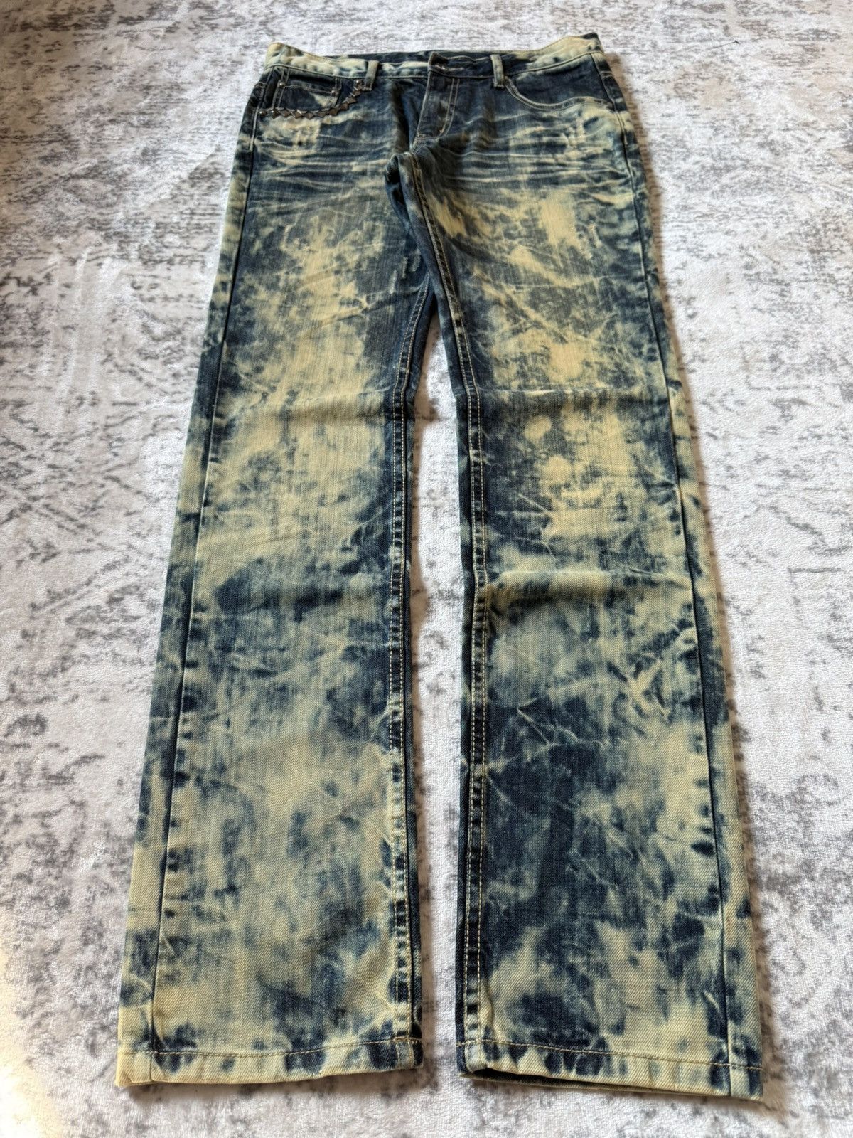 Semantic Design Studded Acid Mud Wash Jeans