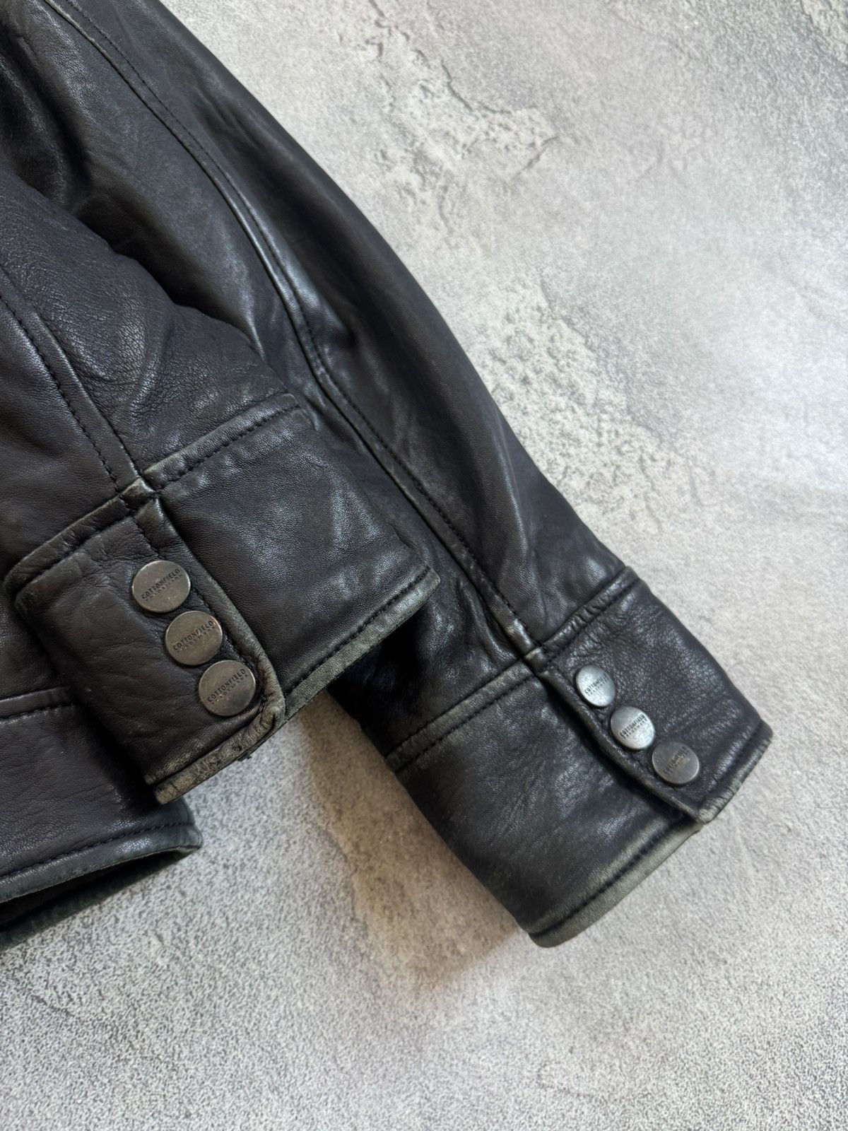 Genuine Leather Retro M/size leather aviator bomber zip jacket pilot track Size US M / EU 48-50 / 2 - 17 Thumbnail