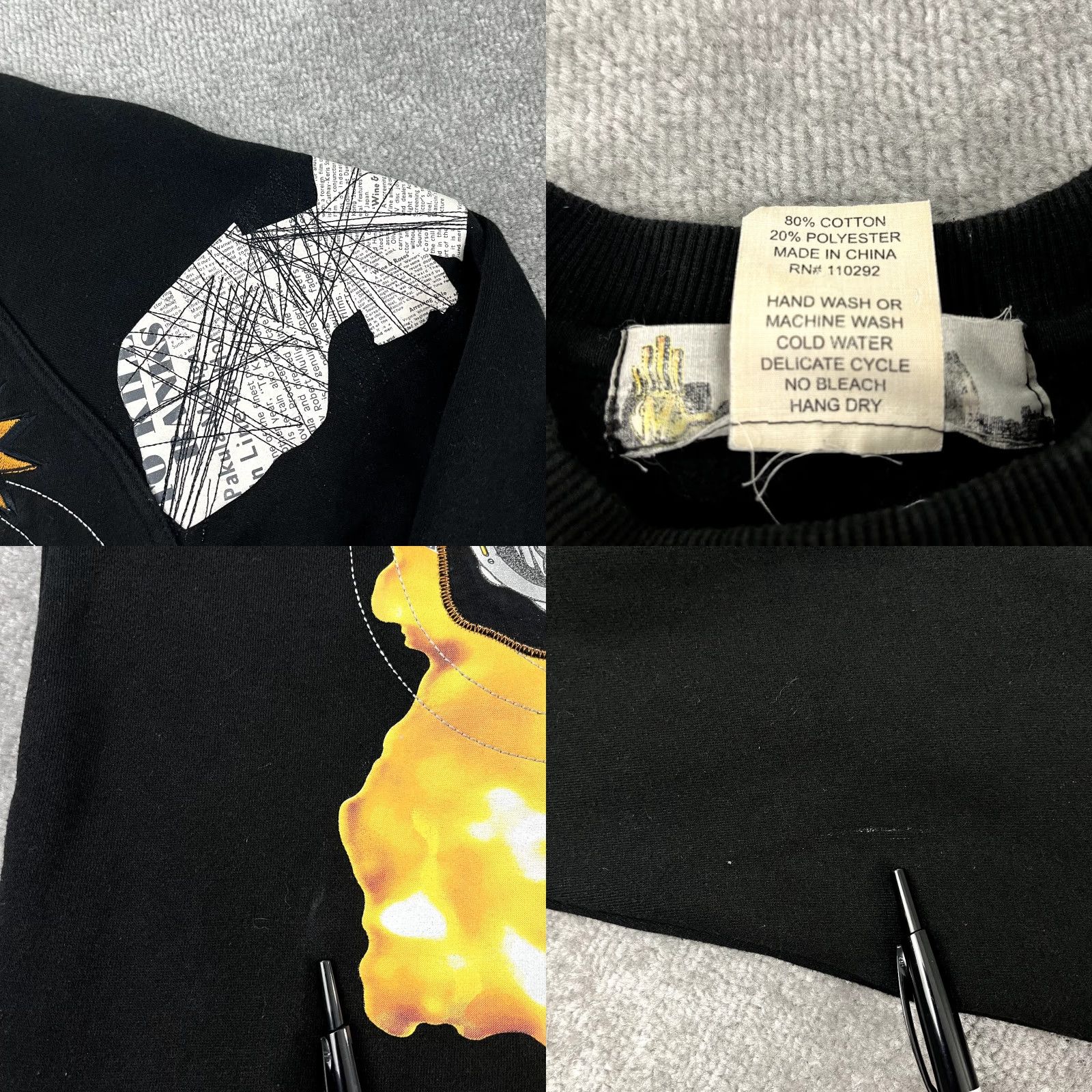 Vintage MISKEEN Sweatshirt Mens XL Black Embroidered Hip Hop Y2K Crewneck Geometric Logo Vintage: No Size US XL / EU 56 / 4 - 8 Thumbnail