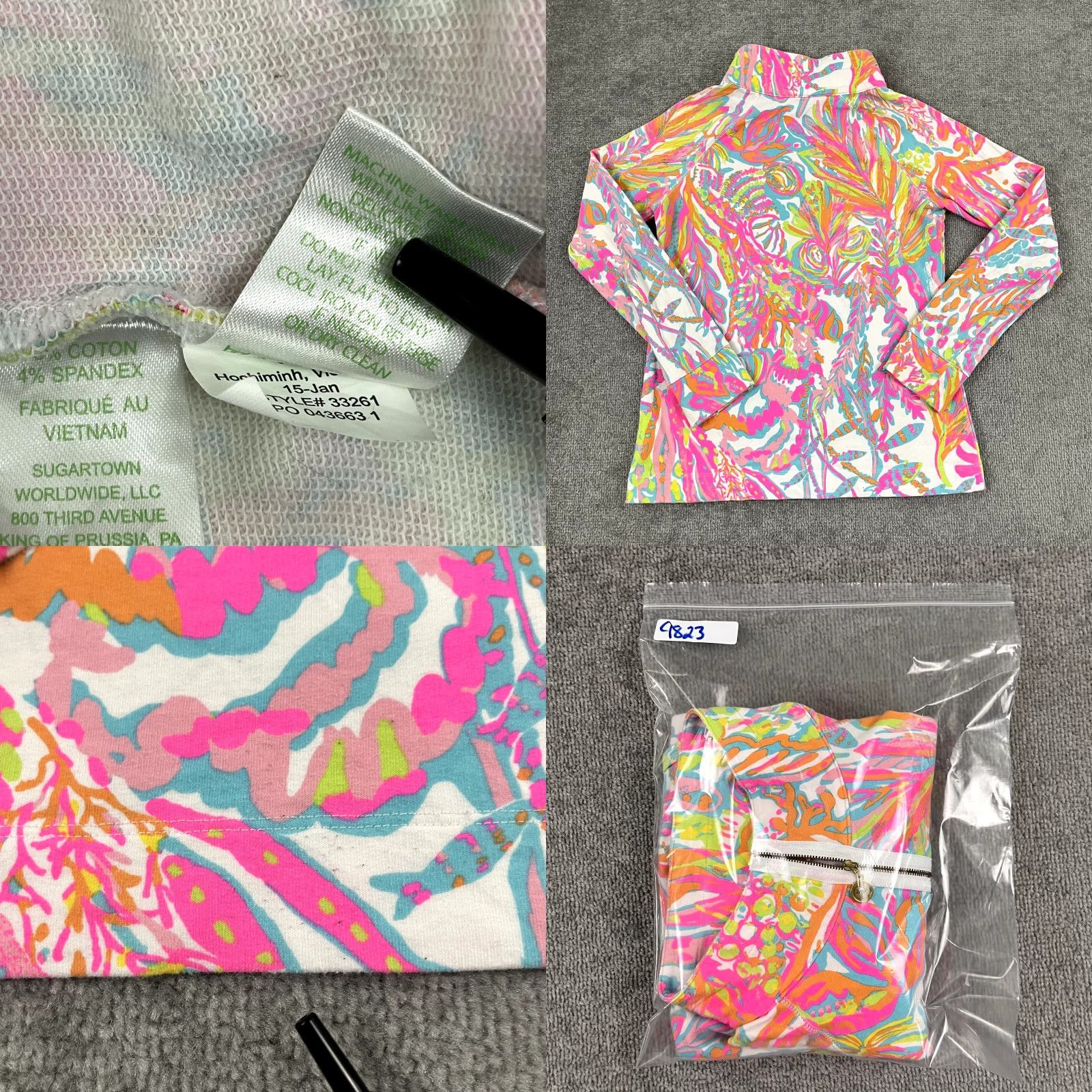 Lilly Pulitzer Lilly Pulitzer Pullover Small Multicolor Floral Preppy Skipper Popover 1/2 Zip Womens Size S / US 4 / IT 40 - 8 Thumbnail