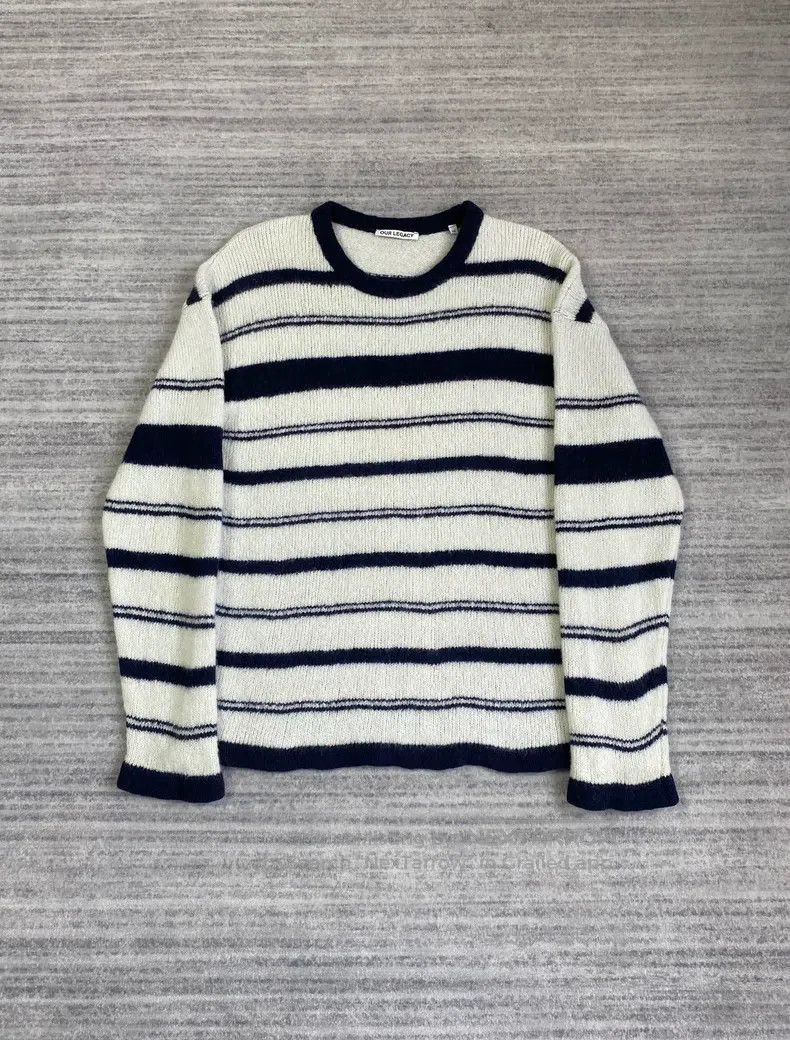 Our Legacy Our Legacy Black and White Striped Woolen Hoodie Size US M / EU 48-50 / 2 - 1 Thumbnail