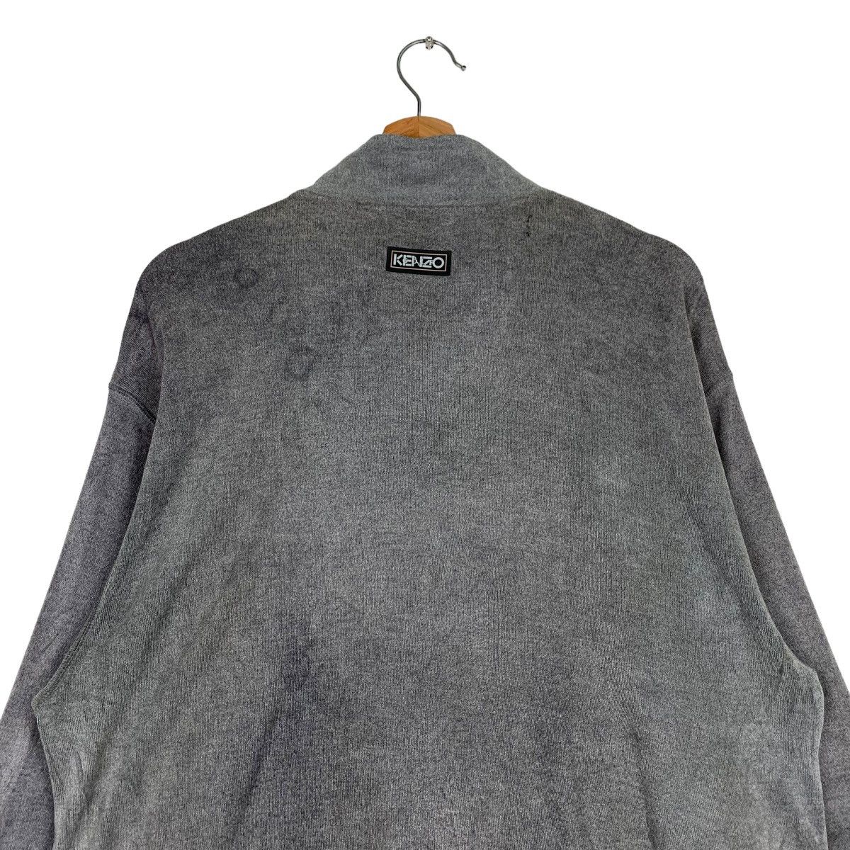 Kenzo Trashed KENZO Embroidery Big Logo Half Zip Sweater #0410-C19 Size US M / EU 48-50 / 2 - 8 Thumbnail