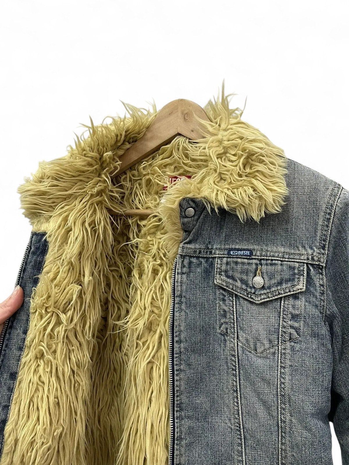 Diesel Diesel Blue Denim Jacket Faux Fur lining fashion Y2K Size S / US 4 / IT 40 - 7 Thumbnail