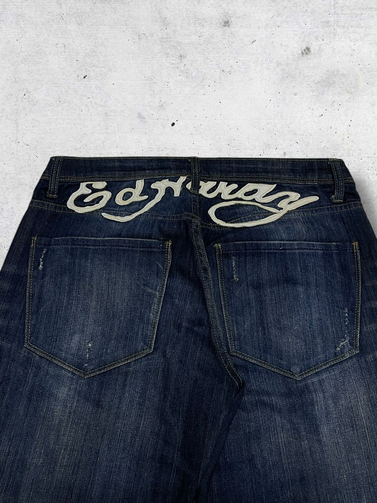 Christian Audigier VINTAGE DESIGNER CHRISTIAN AUDIGER SKULL TATTOO SHORT DENIM Size US 33 - 9 Thumbnail