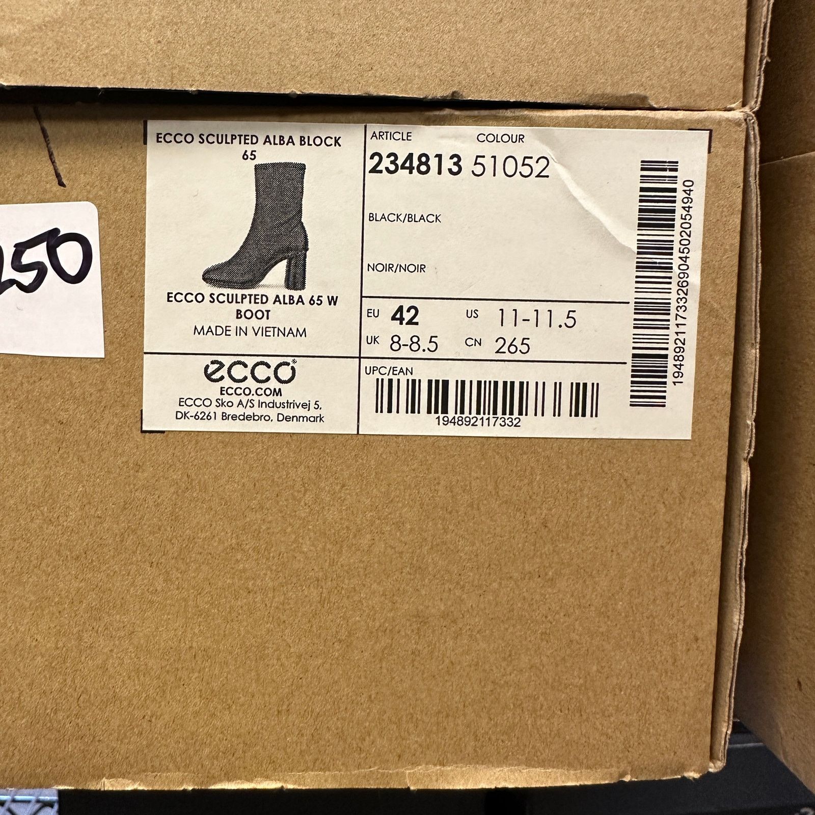 Ecco ECCO WOMEN'S 42 SCULPTED ALBA BLOCK 65 BLACK LEATHER HEEL Size US 11.5 / IT 41.5 - 8 Thumbnail