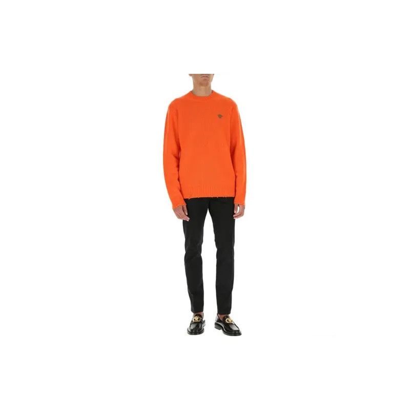 Versace o1y0525 Logo Crewneck Sweater in Orange Size US M / EU 48-50 / 2 - 5 Thumbnail