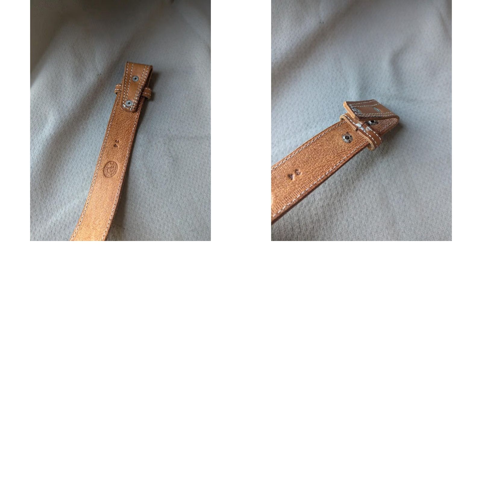 Vintage VINTAGE western belt belt 34 ELEAZAR hand stitched leather buckle brown Men XS-34? Size 34 - 8 Thumbnail