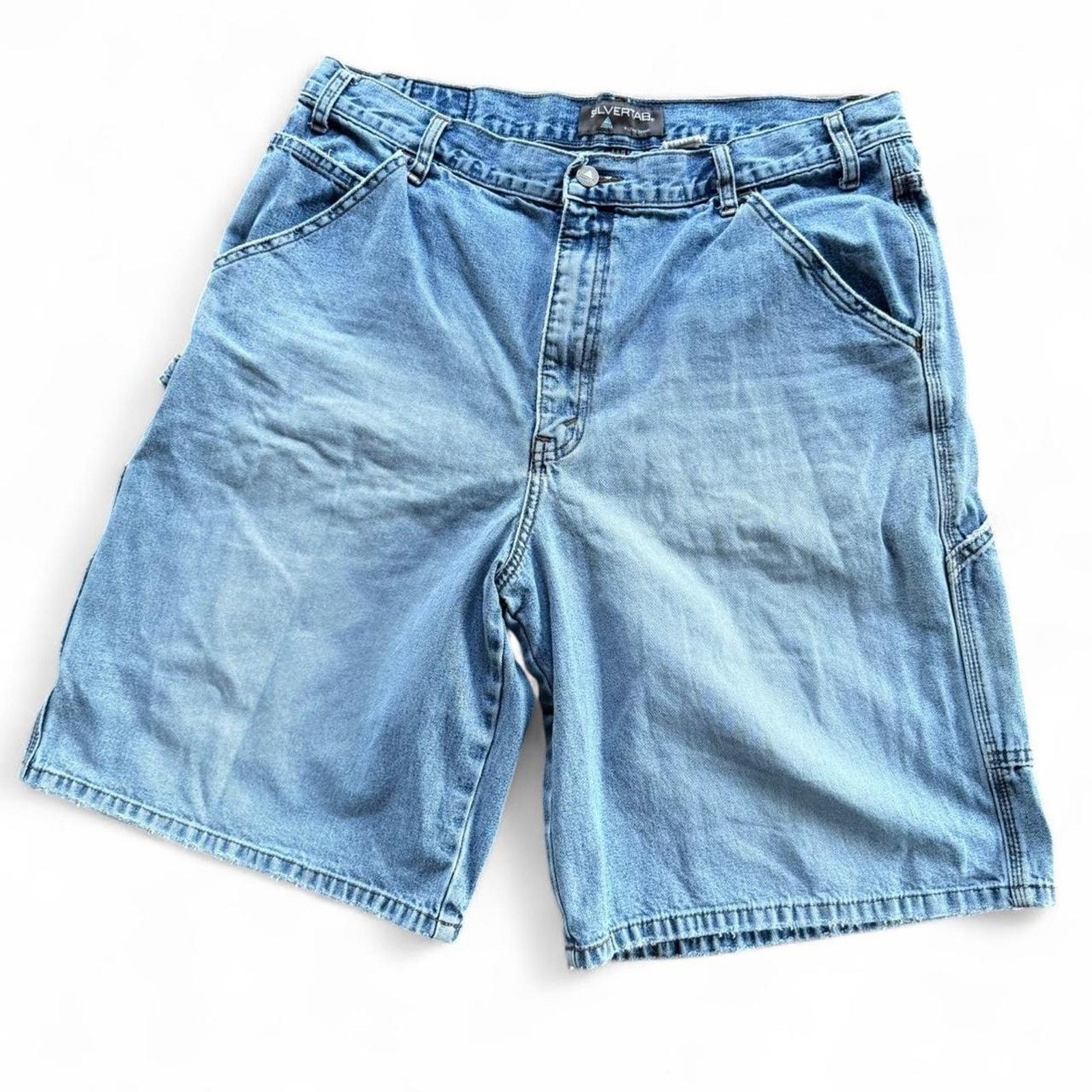 Levi's Vintage y2k Levis Silvertab Baggy Light Wash Denim Shorts Size US 36 / EU 52 - 2 Thumbnail