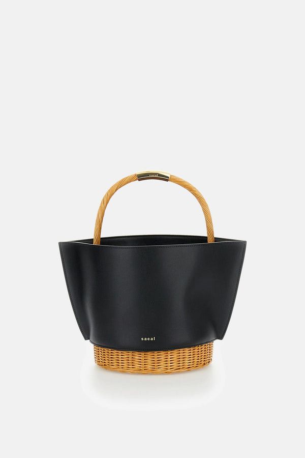 Sacai RAFFIA AND LEATHER BASKET BAG Size ONE SIZE - 1 Thumbnail