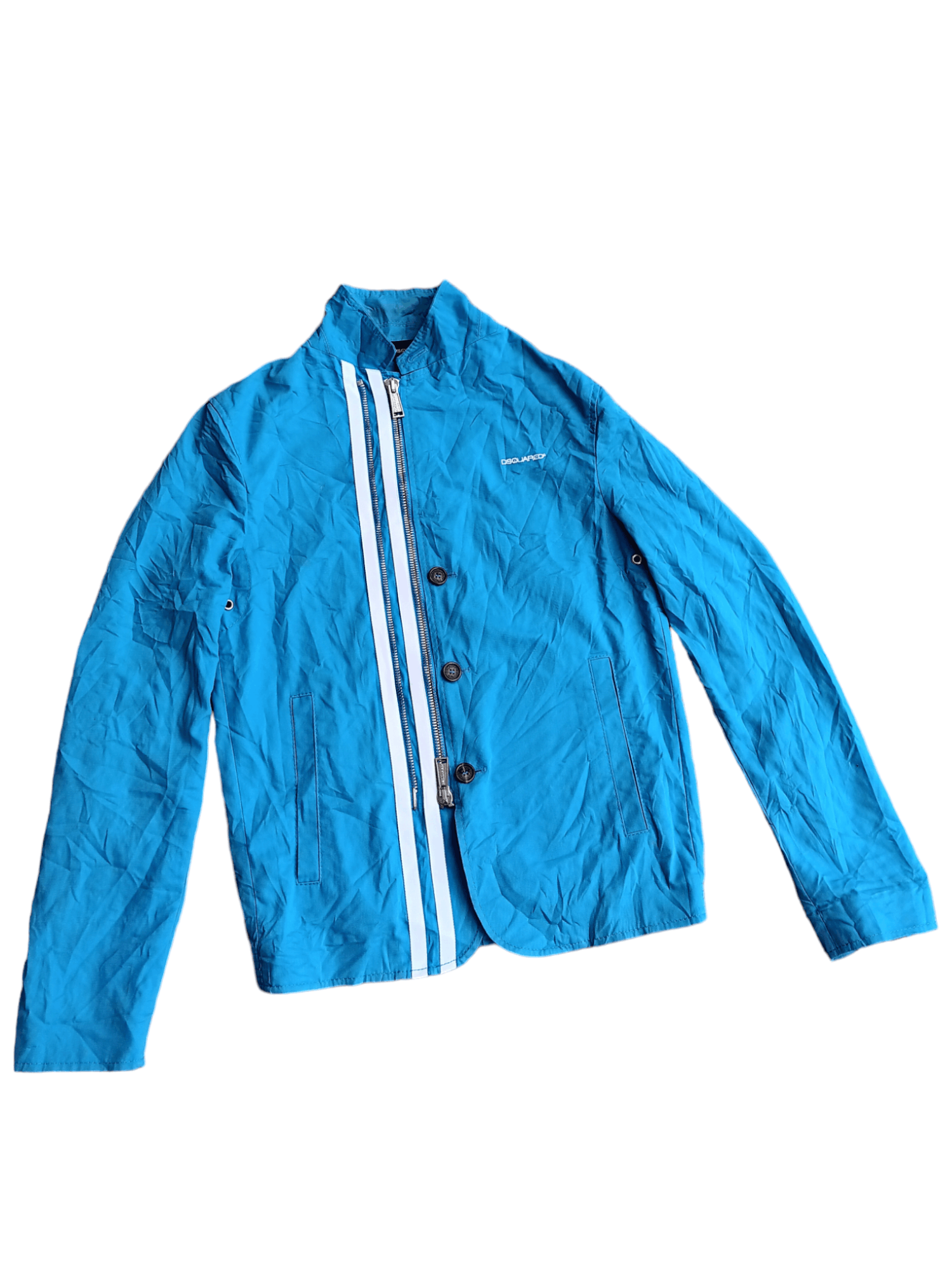 image of Dsquared2 Blue Double Zip Riders Jacket, Men's (Size Medium)
