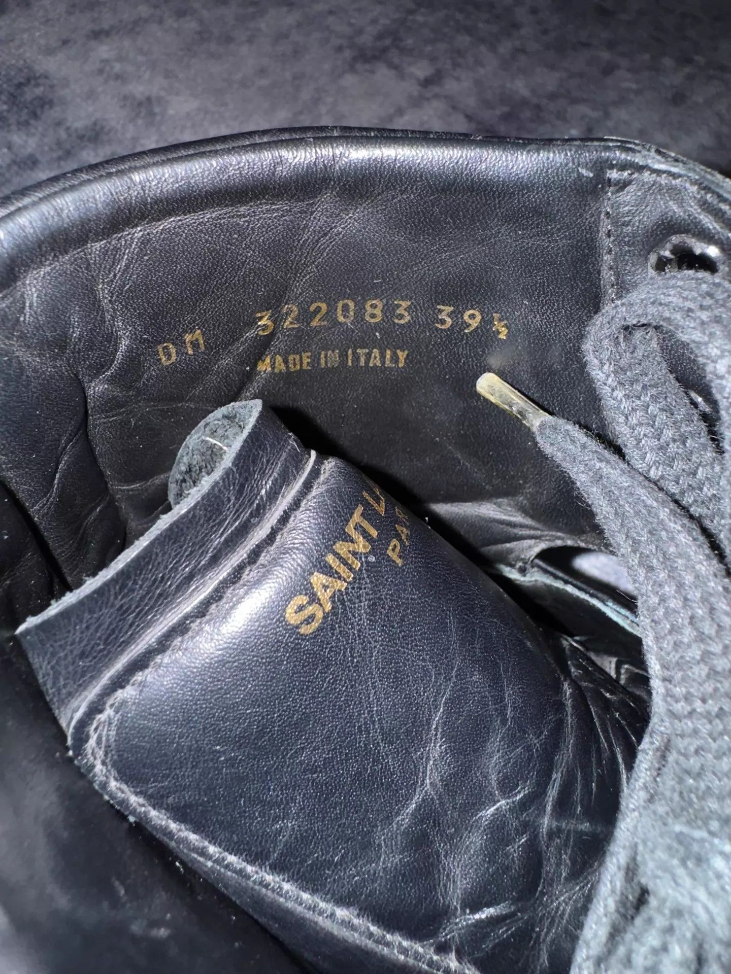 Saint Laurent Paris SLP 13ss Blackout Oil Leather High Top Rivet Skate Size US 6.5 / EU 39-40 - 6 Thumbnail