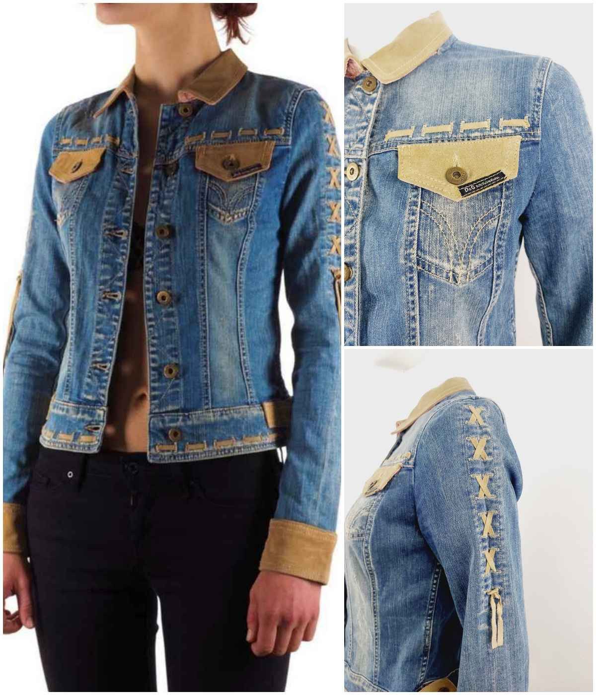 Dolce & Gabbana Dolce and Gabbana D&G Leather Trim Corset Lace-Up Jacket Size M / US 6-8 / IT 42-44 - 14 Thumbnail