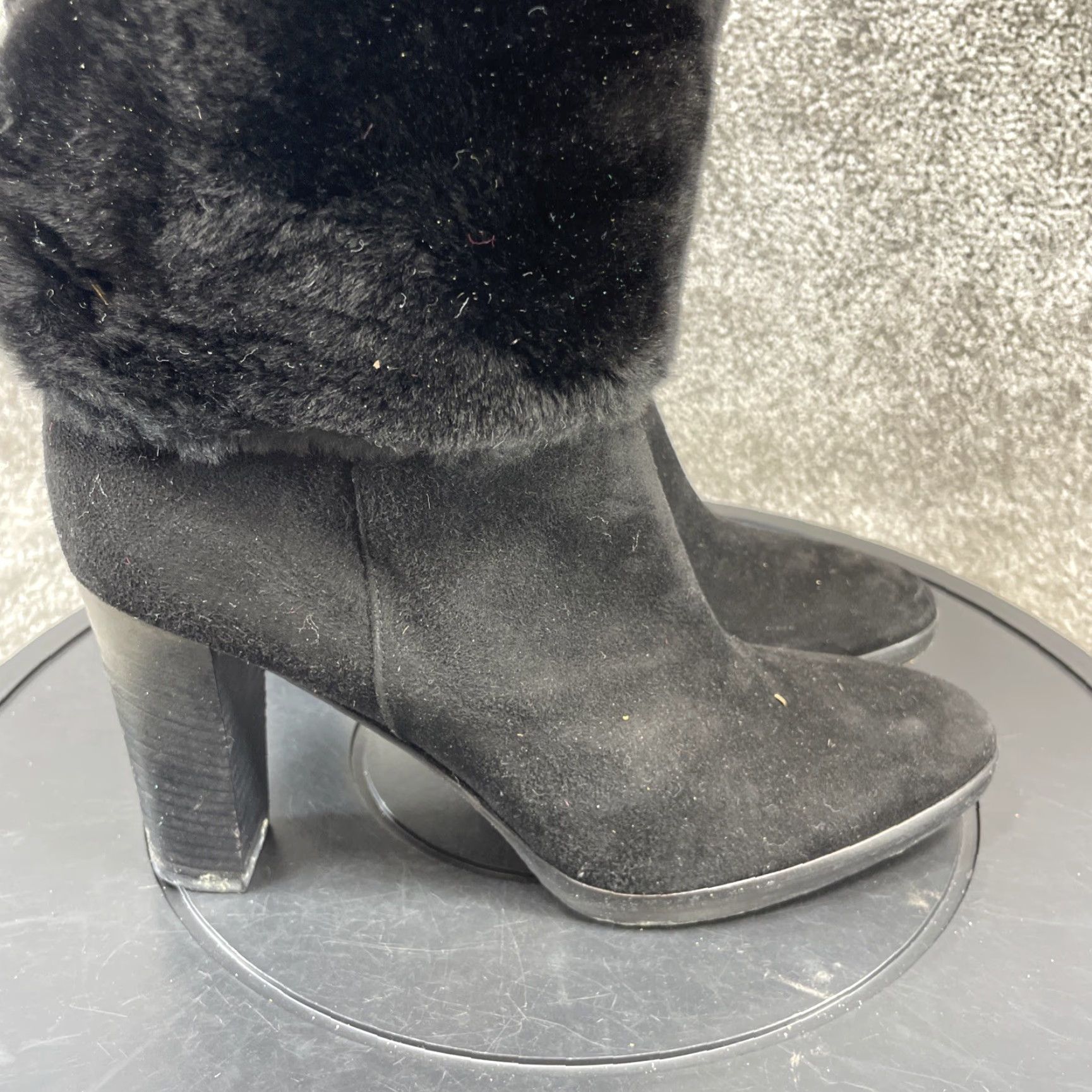Loro Piana VINTAGE Loro Piana Women's Booties Size 8 US Black Suede Fur Block Heel Ankle Casual Size US 8 / IT 38 - 2 Thumbnail