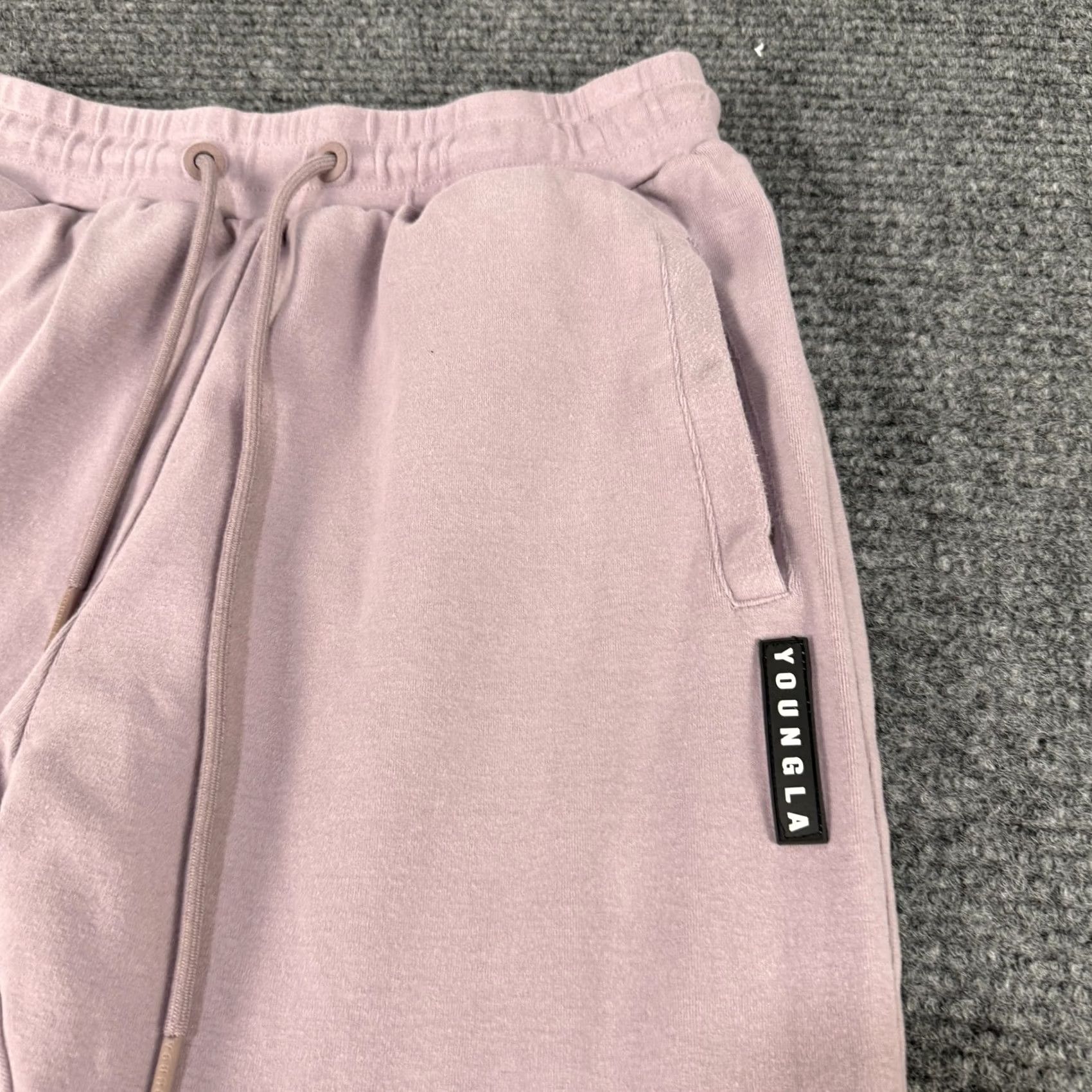 YoungLA YoungLA Pants Womens XL Purple Joggers Tapered Drawstring Zipper Pockets Comfy Size 40" / US 18 - 3 Thumbnail