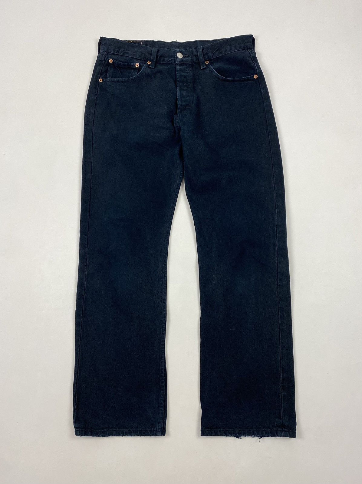 Levi's 2000’s Vintage Levi’s 501 Black Denim Jeans 33X30 Size US 33 - 3 Thumbnail