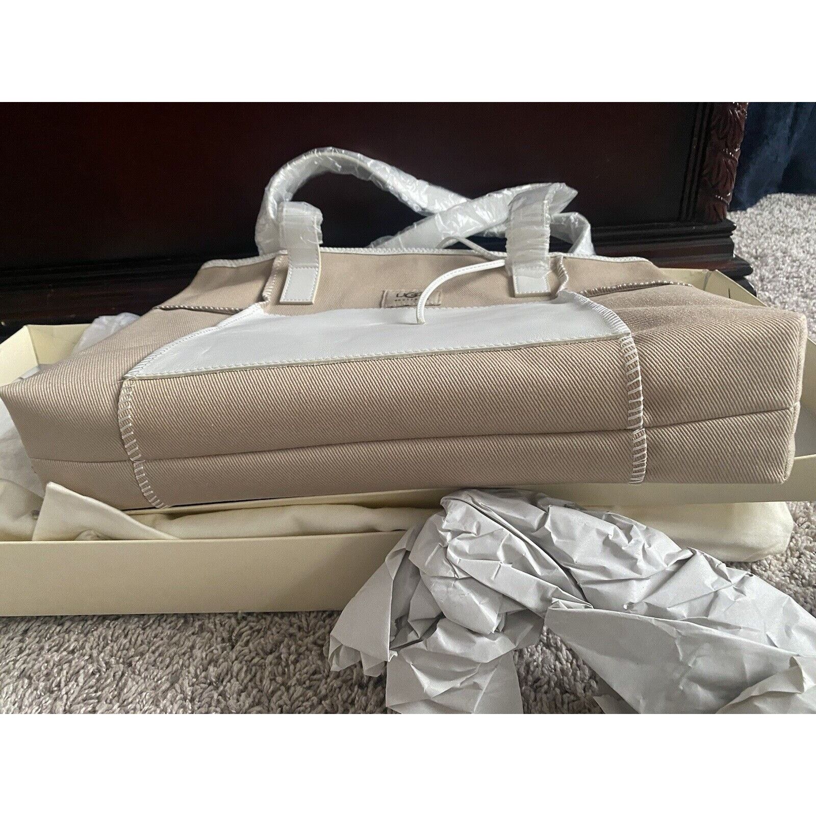 Ugg Authentic Canvas/White Leather Ugg Med Tote #SA603 NWT box Size ONE SIZE - 8 Thumbnail
