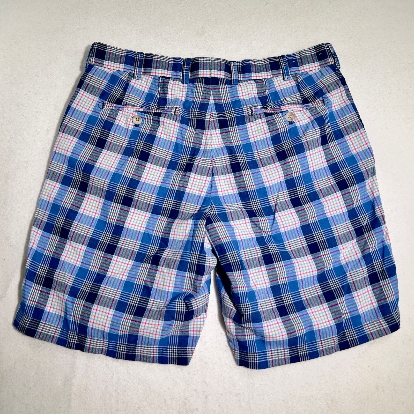 Peter Millar Peter Millar Plaid Shorts 34W Reg 100% Cotton Blue Pockets Size US 34 / EU 50 - 3 Thumbnail