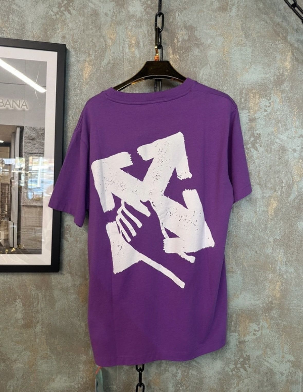 Off-White Purple/White Off-White Hands Tee (M) Size US M / EU 48-50 / 2 - 8 Thumbnail