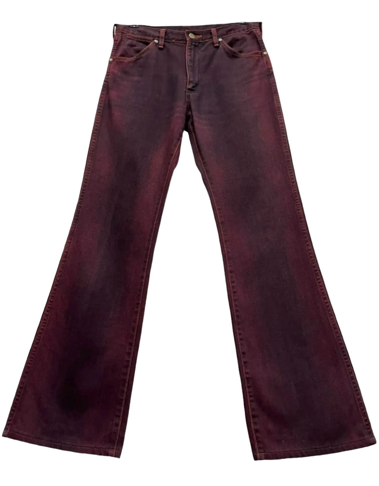 Indigo 🔥VERY RARE🔥Vintage WRANGLER Smoke Maroon Flare Denim Size US 30 / EU 46 - 1 Thumbnail