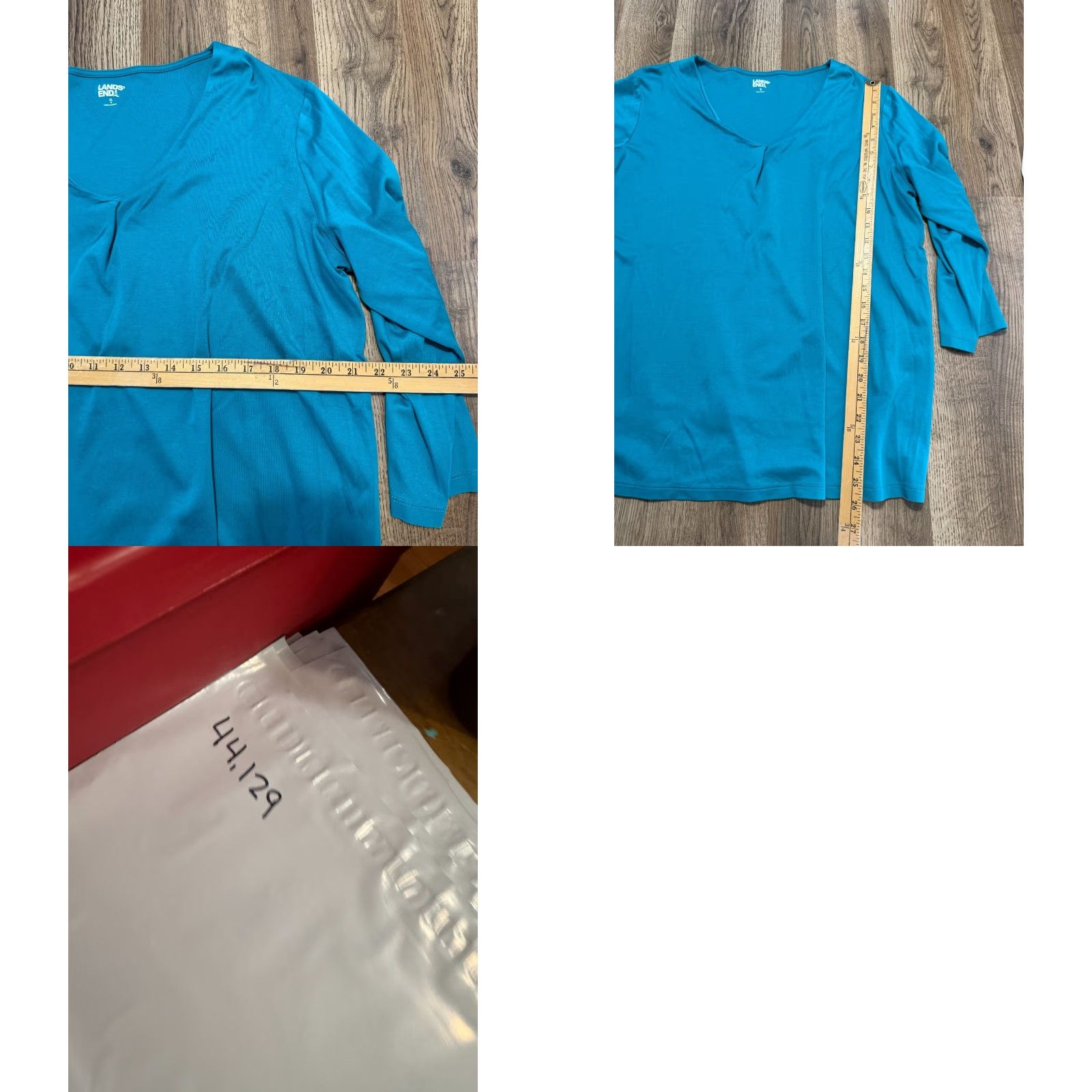 Lands' End VINTAGE not included; Land's End Shirt Women's XL Green V-Neck 3/4 Sleeve Casual Shirt Women XL Green V-Neck 3/4 Sleeve Casual Land's End Size XL / US 12-14 / IT 48-50 - 8 Thumbnail