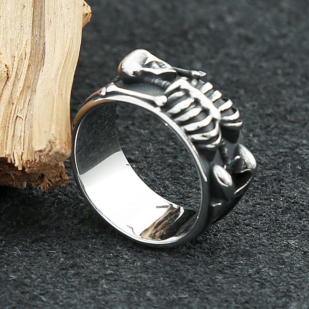 Jewelry Creative Skull Biker Ring Size ONE SIZE - 3 Thumbnail