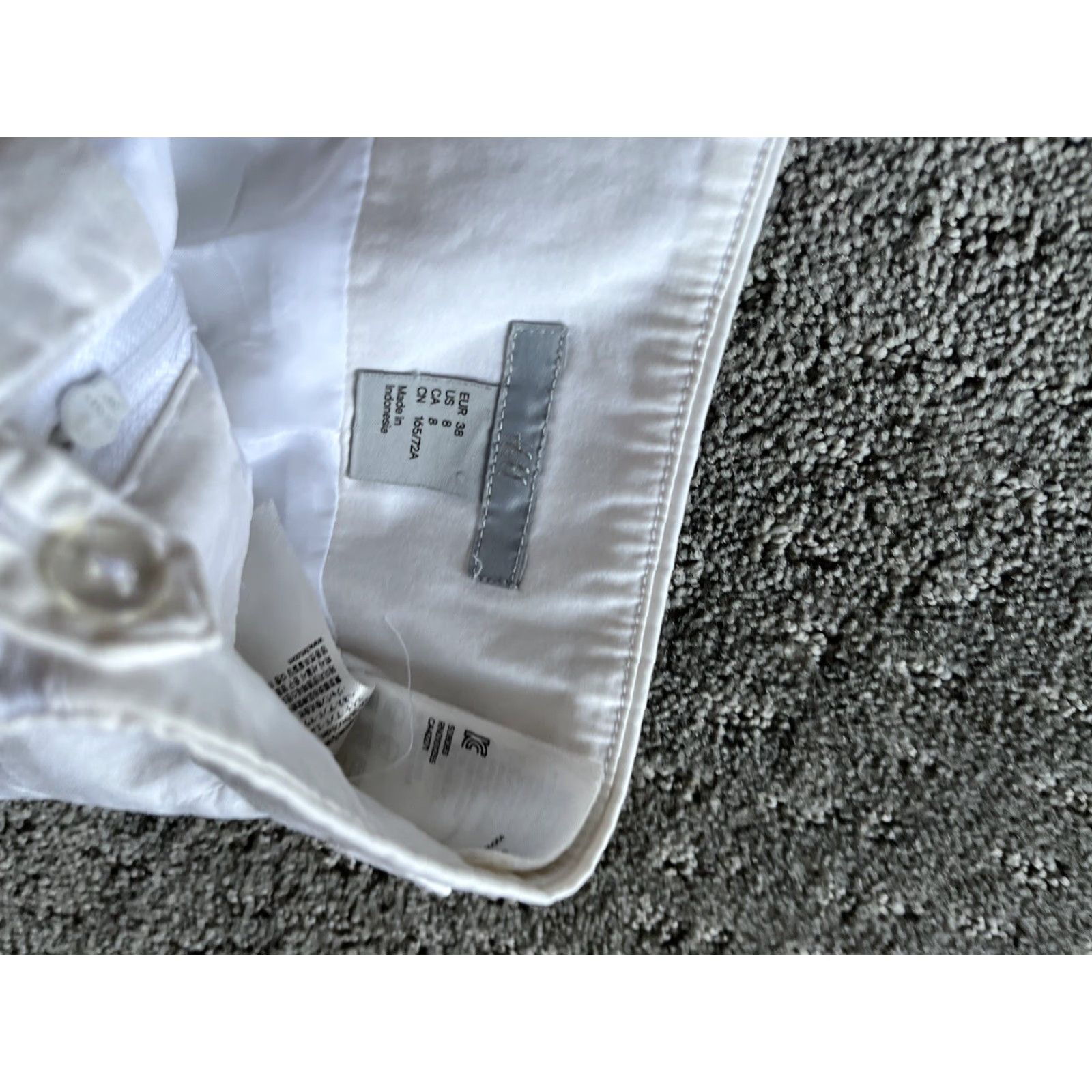 H&M H&M Skirt Women Size 8 White 15.5" L Knee Length Zipper High Rise Knit Polyester Viscose Pencil Straight & Narrow Vintage: No Size 30" / US 8 / IT 44 - 3 Thumbnail