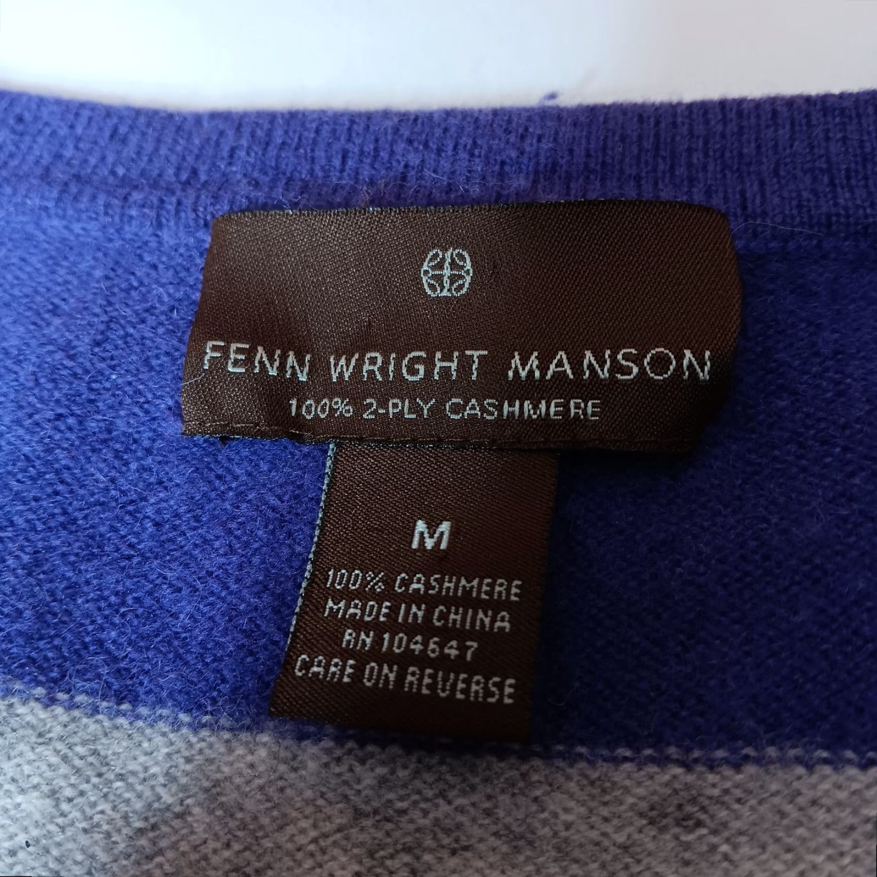 Vintage Fenn Wright Manson Sweater Women M Cashmere V Neck Gray Purple Striped Pullover Size M / US 6-8 / IT 42-44 - 6 Thumbnail