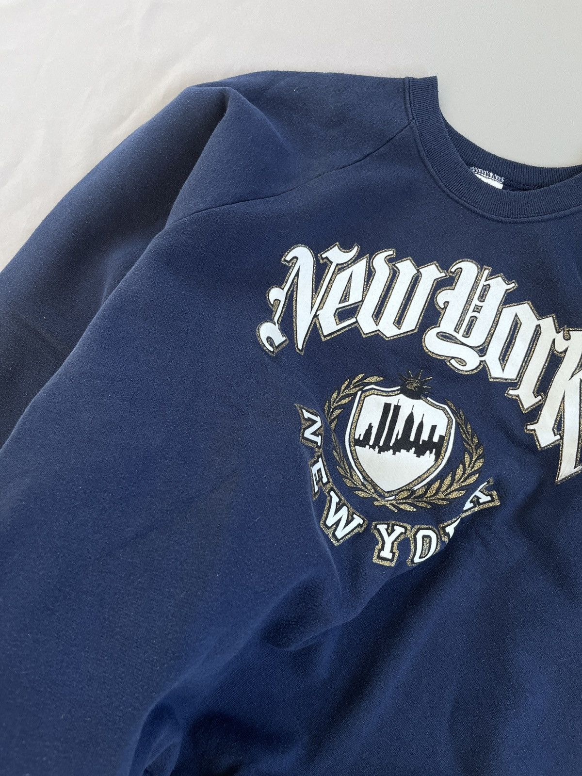 Vintage New York Vintage Made in USA Blue Heavy Sweatshirt Size US XL / EU 56 / 4 - 7 Thumbnail
