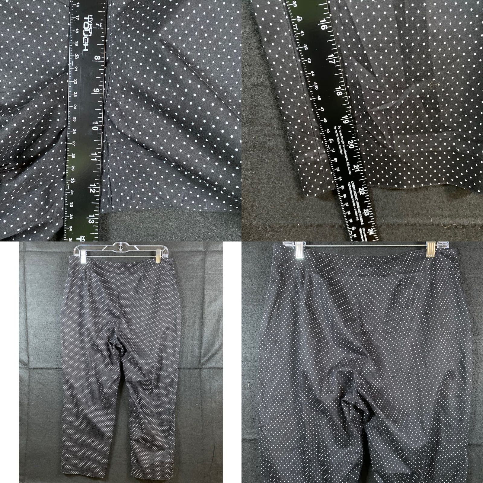Talbots Talbots Womens Pants Black Polka Dot Ankle Cropped Side Zip Workwear Stretch 10P Size 24" / US 00 / IT 34 - 8 Thumbnail