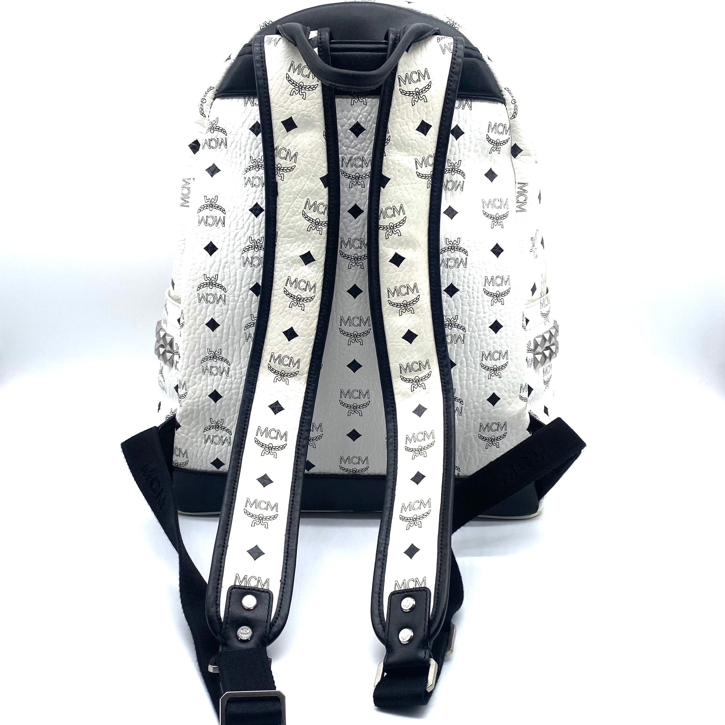 MCM MCM Visetos Backpack White Medium 2240003382392 Size ONE SIZE - 2 Thumbnail