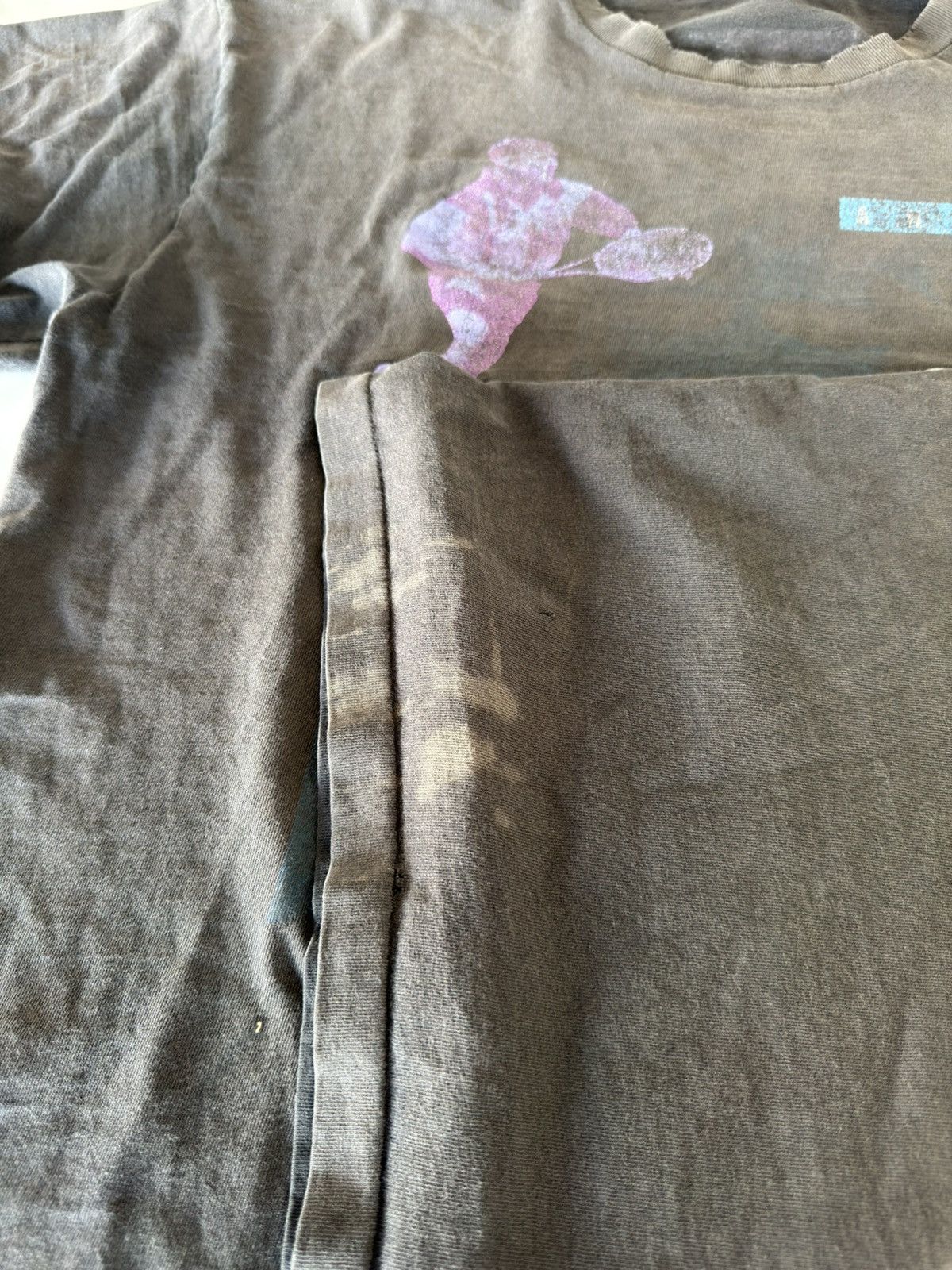 Nike *RARE* SUPER SUN FADED AGASI BLACK DISTRESSED NIKE T-SHIRT Size US XL / EU 56 / 4 - 14 Thumbnail