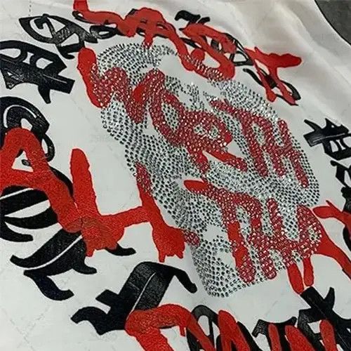 Japanese Brand New Unisex Painting Letter Heart Designs Patchwork T-Shirt Size US XXL / EU 58 / 5 - 2 Thumbnail