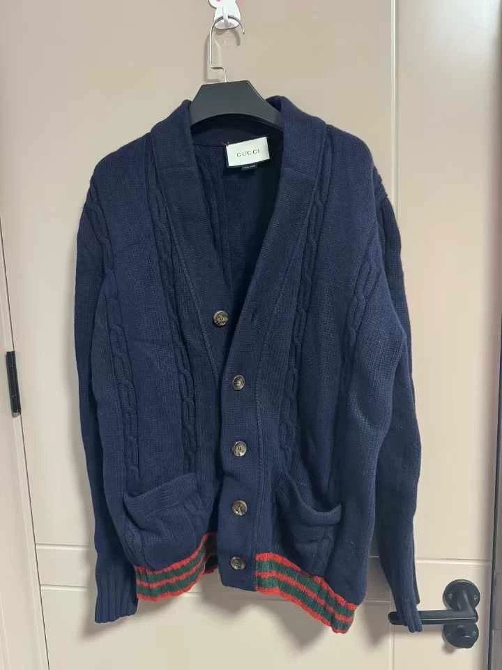 Gucci Gucci Red and green striped cardigan sweater 2501-Nextarrow Size US XL / EU 56 / 4 - 1 Thumbnail