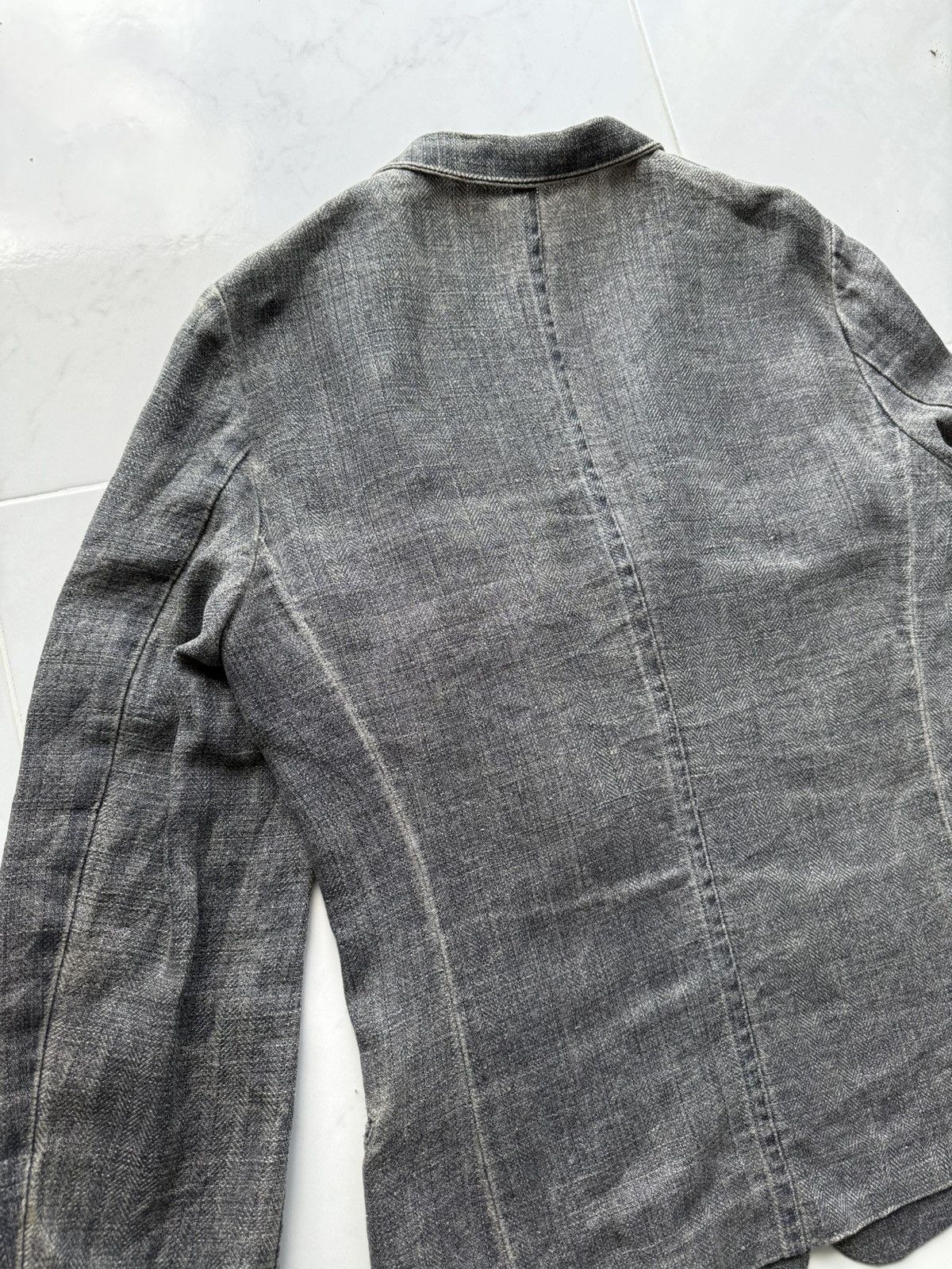 Yohji Yamamoto 90s AAR YOHJI YAMAMOTO Herringbone Twill Leather Finishing Size US M / EU 48-50 / 2 - 23 Thumbnail
