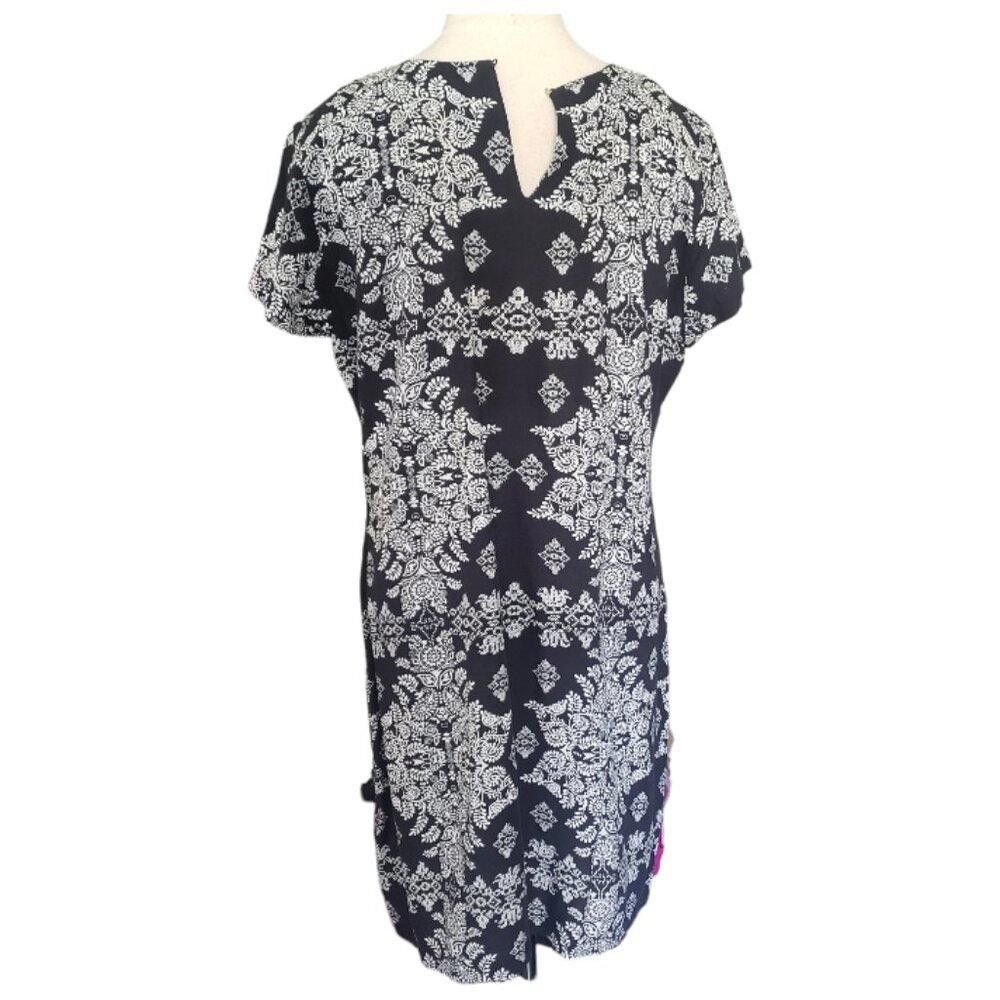 Renuar CT693 Renaur Black & White Floral Pattern Sleeveless Dress S Size S / US 4 / IT 40 - 4 Thumbnail