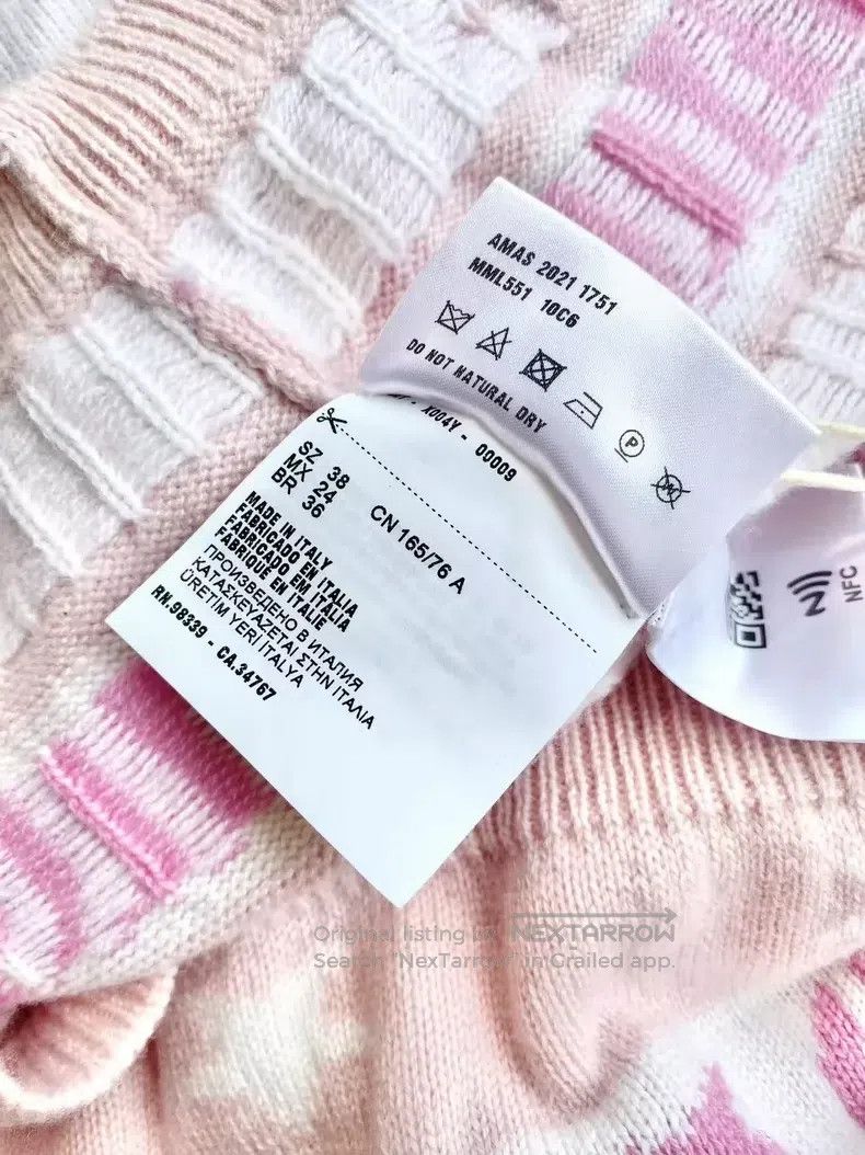 Miu Miu Miu Miu 38 Cashmere pink striped letter logo knitted sweate Size M / US 6-8 / IT 42-44 - 4 Thumbnail