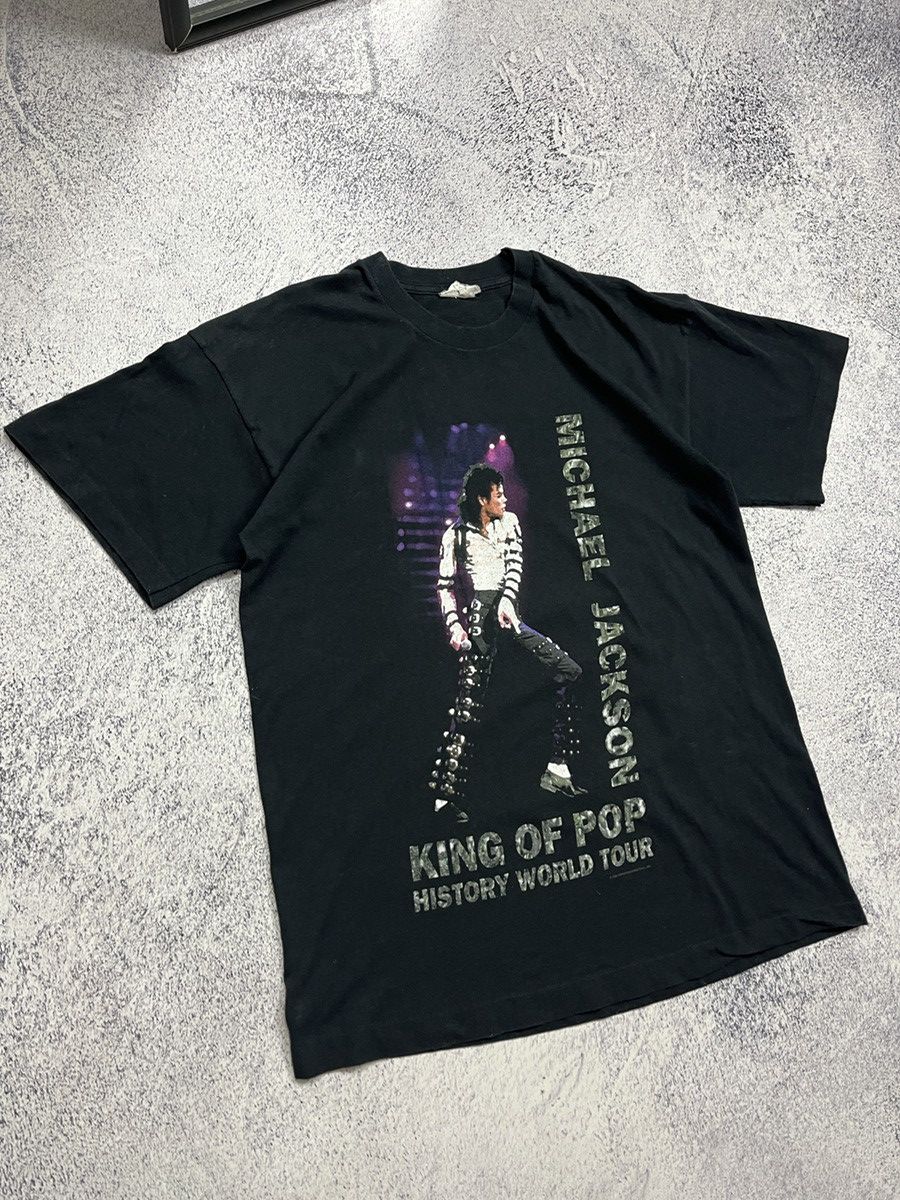 Band Tees × Michael Jackson × Vintage Vintage 1996 Michael Jackson King Of Pop World Tour T-Shirt Size US L / EU 52-54 / 3 - 4 Thumbnail