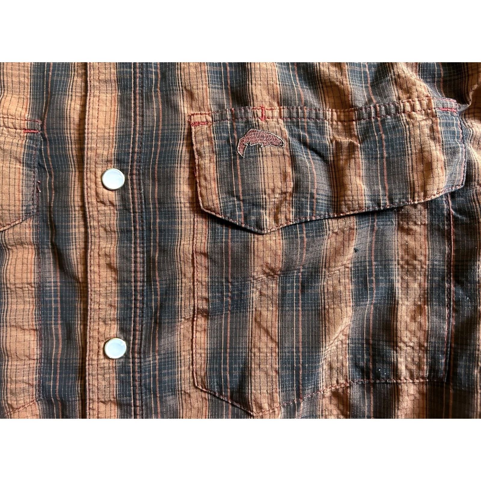 Vintage Simms Shirt Mens Size M Orange Plaid Fishing Long Sleeve Pearl Snap Vented Size US M / EU 48-50 / 2 - 4 Thumbnail