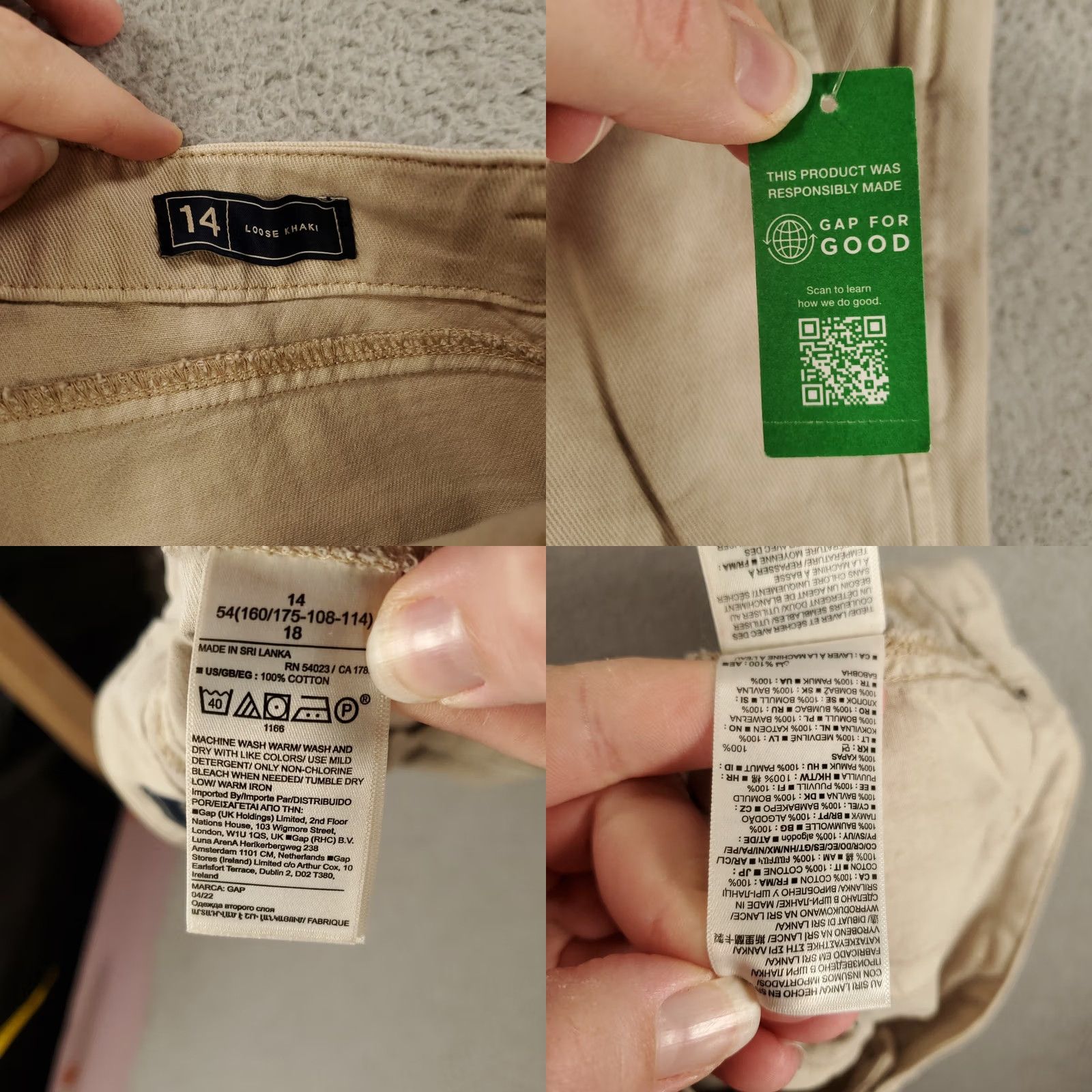 Gap VINTAGE Gap Jeans Wide-Leg Beige 14 26in Inseam 100% Cotton Relaxed Women's Hip Hop 90s Grunge Baggy NWT Size 36" / US 14 / IT 50 - 8 Thumbnail