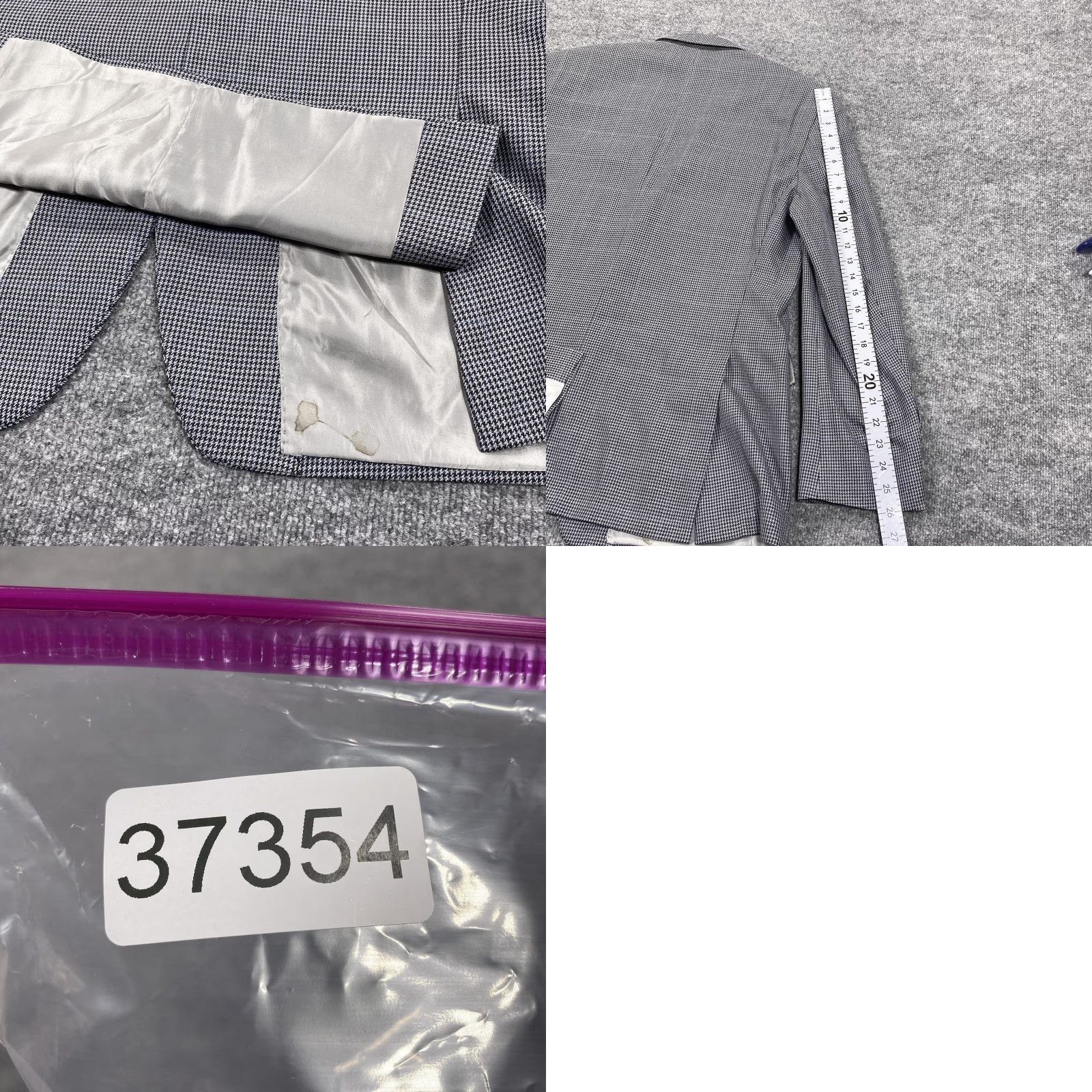 Ralph Lauren VINTAGE Ralph Lauren Blazer Mens 44R Gray Silk Wool Check Sport Coat Made Canada Size 44R - 9 Thumbnail