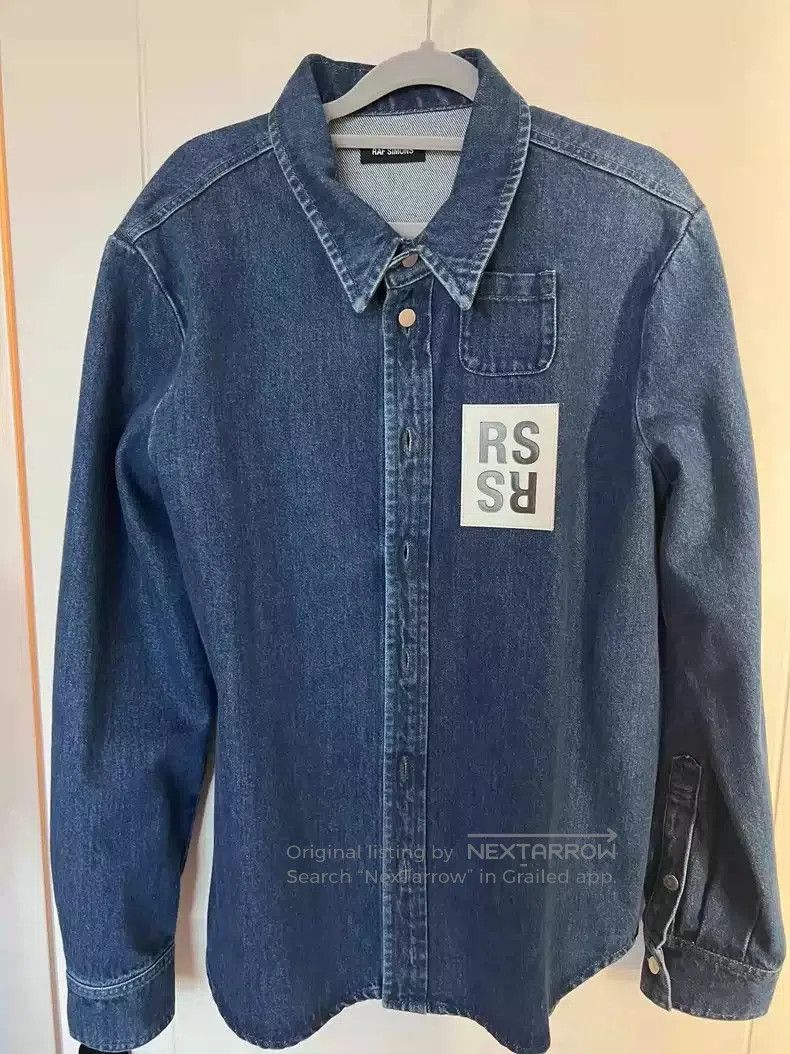 Raf Simons Denim branded shirt coat.