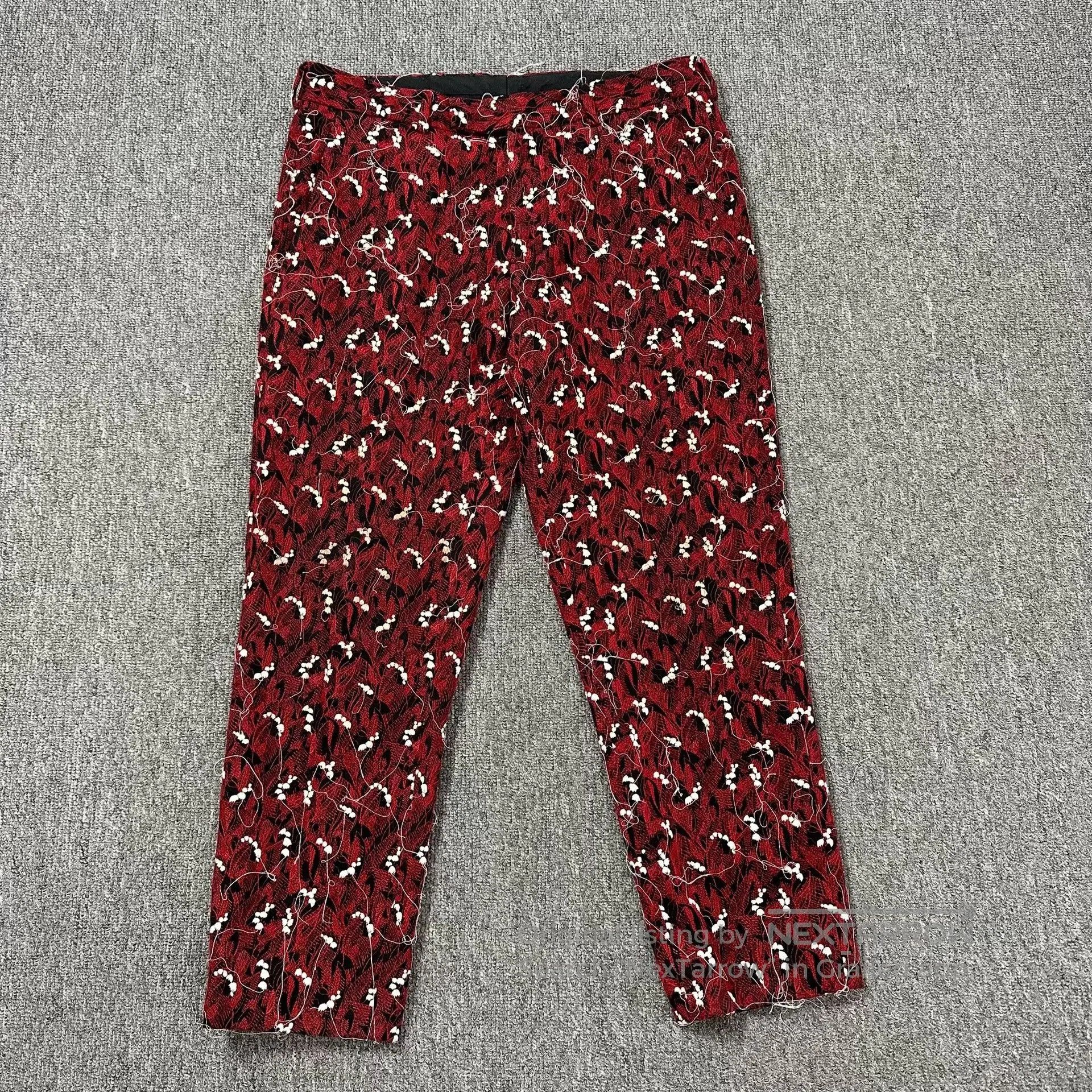 Dior Dior Homme 17FW Red Lily of the Valley Trousers. Size US 30 / EU 46 - 1 Thumbnail