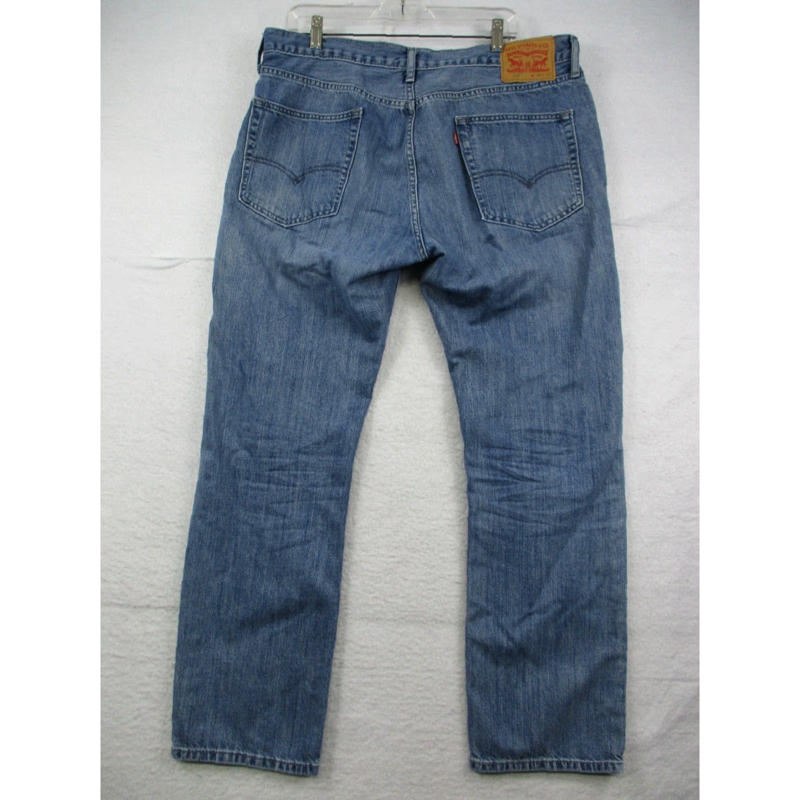 Levi's Levi's 514 Jeans 36x32 Mens Medium Distressed Whiskered Straight Leg Size US 36 / EU 52 - 3 Thumbnail