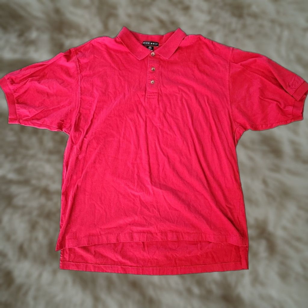 Nike Nike Polo Shirt Men XL Red Golf Vintage 90s Polo Shirt Nike Logo Classic Sports Short Sleeve Collared Pullover Polyester Blend Regular Fit Shrug? Size US XL / EU 56 / 4 - 1 Thumbnail