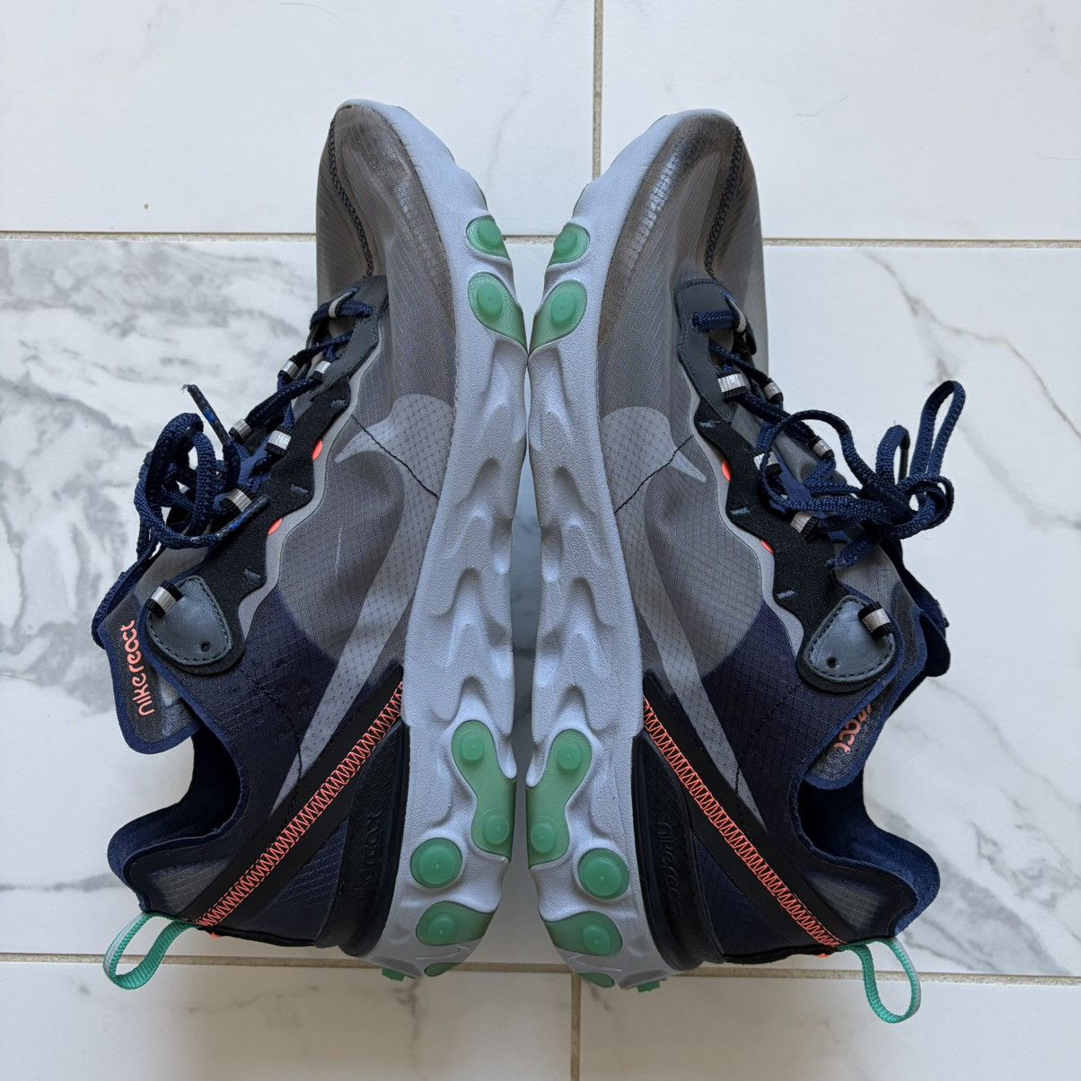 Nike Nike React Element 87 Black Neptune Green Mens Size 12 EUC Size US 12 / EU 45 - 2 Thumbnail