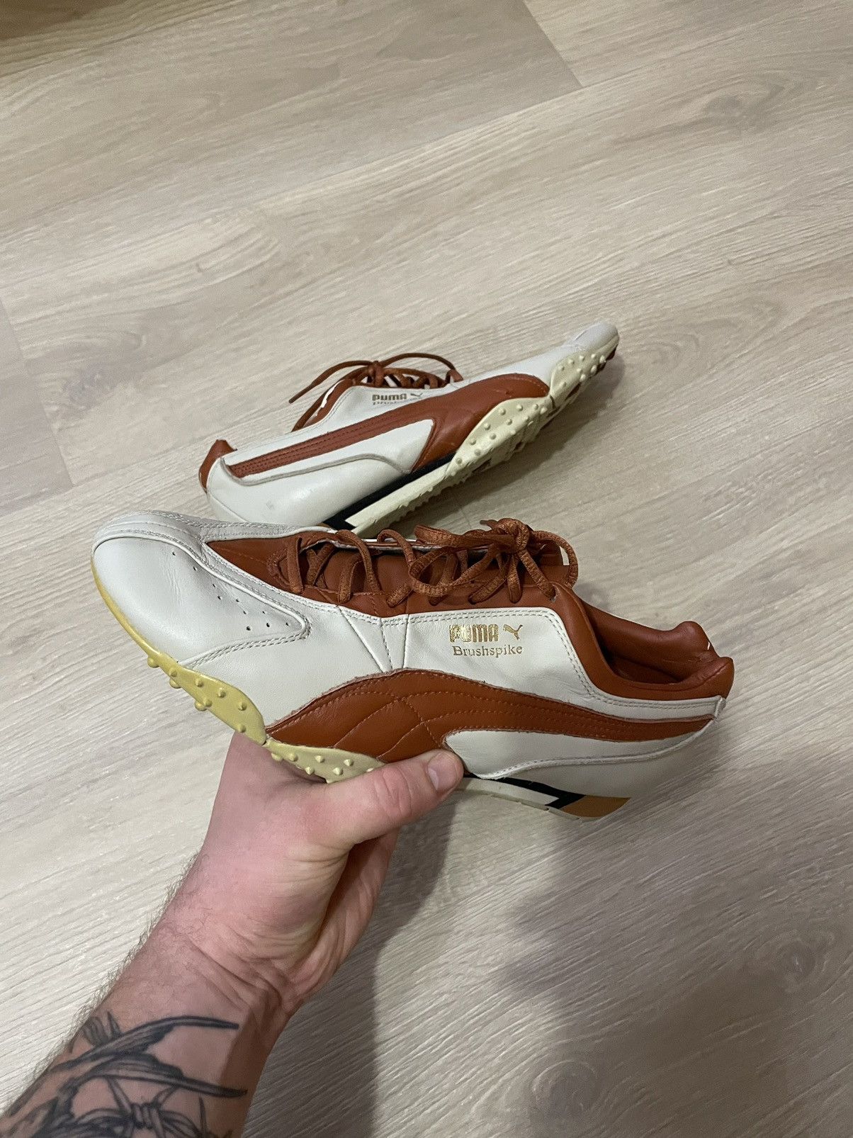 Japanese Brand Puma Vintage Vintage Puma Brushspike Leather Sneakers Y2K Grailed
