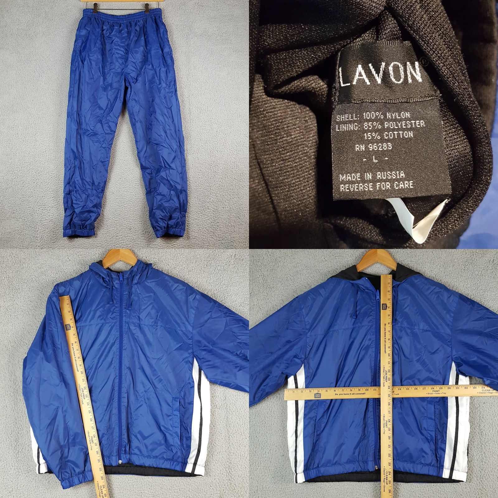 Vintage VINTAGE Lavon Tracksuit 2 Piece Reversible Fleece Hoodie Jacket Zip Striped Size L Men’s Blue 90s Y2K 2000s Athleisure Windbreaker Size US 33 - 9 Thumbnail