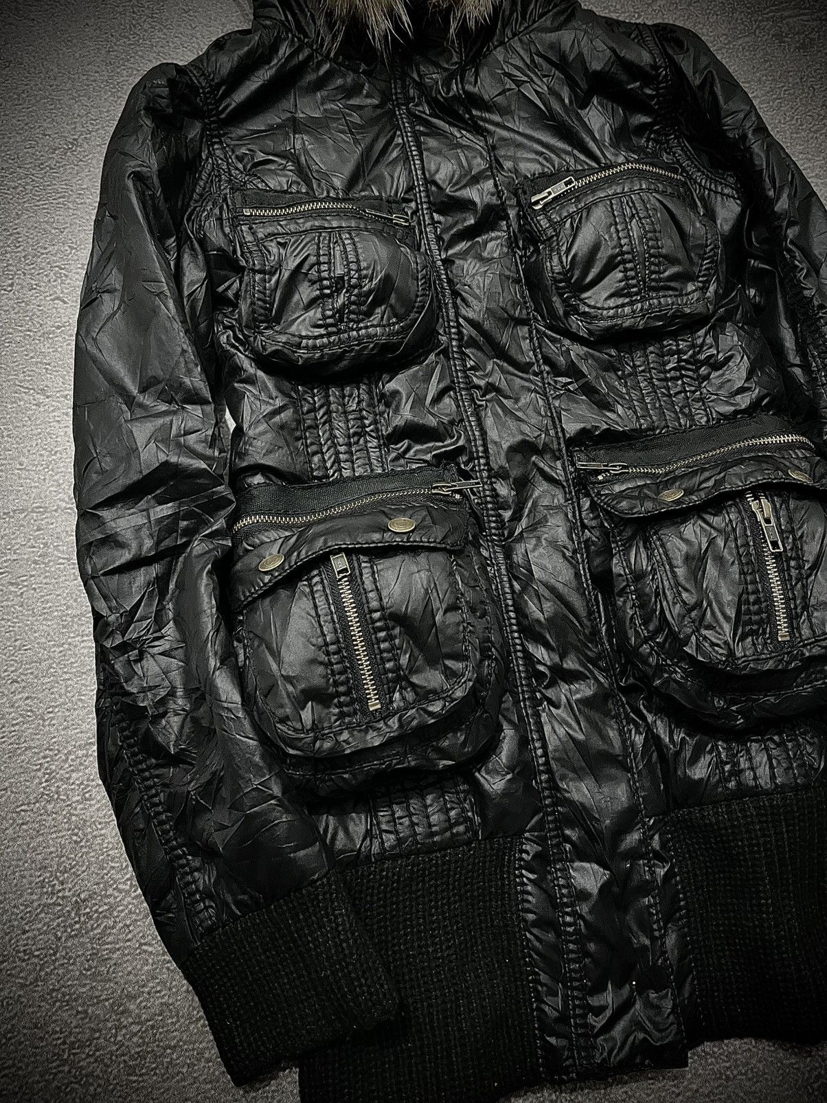 Japanese Brand 2000s Heaven And Eart Bondage Multi Pocket Fur Hood Jacket Size US M / EU 48-50 / 2 - 2 Thumbnail